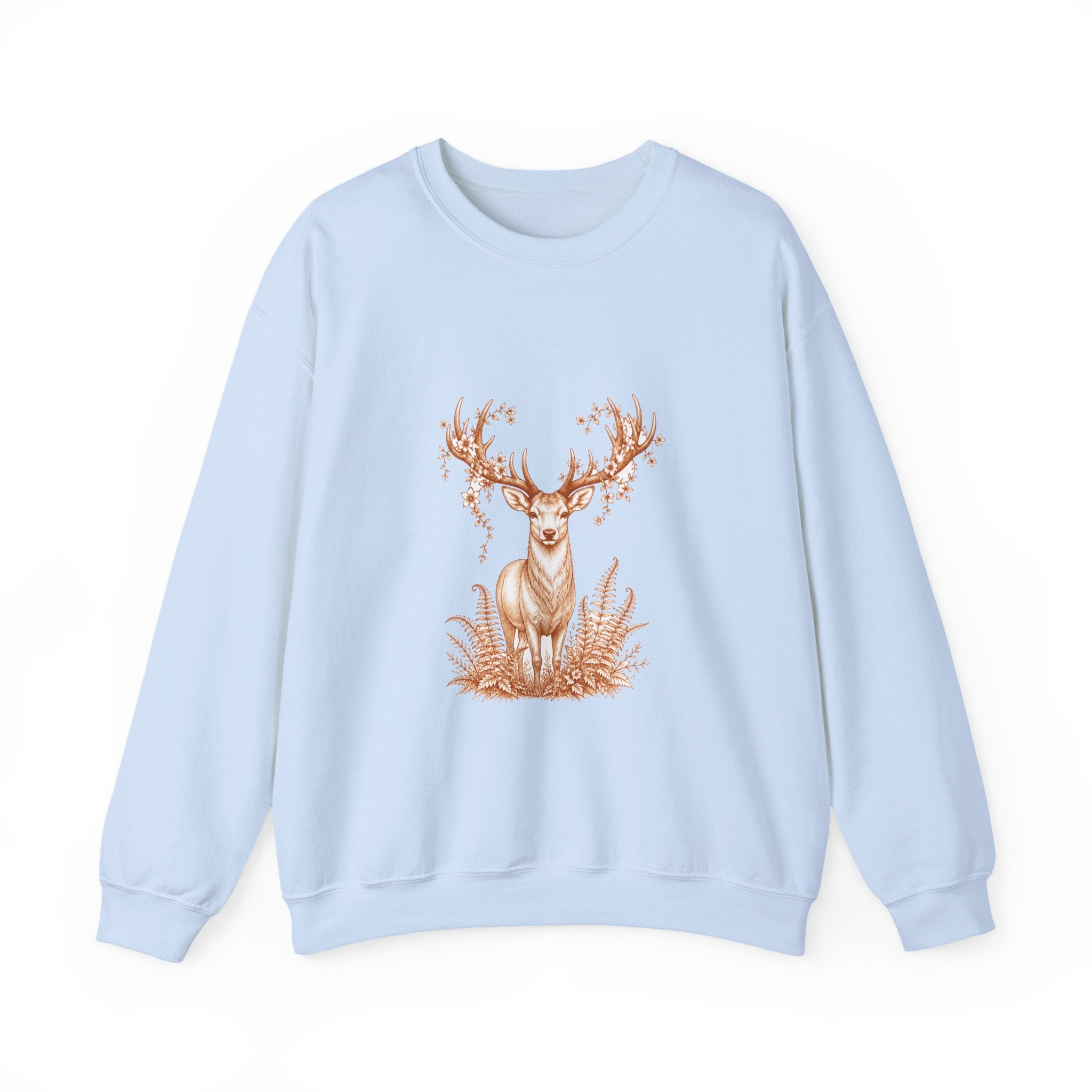 Matching Couple Sweatshirt - Bear & Deer Matching Couple Crewneck Sweatshirt Hand-Drawn Art His Hers Best Friend Gift - Design B