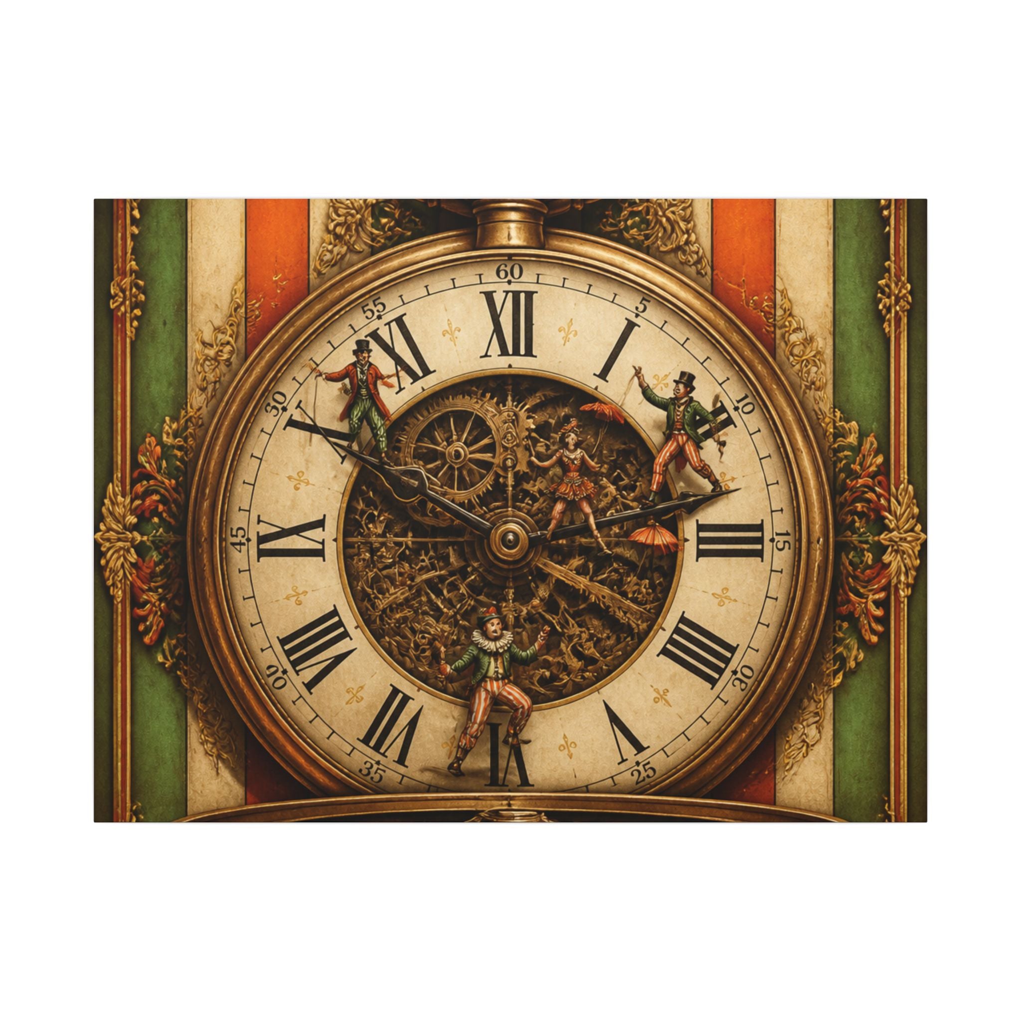 Pocket Watch Performers Wall Art Canvas 24×36 Baroque Studio Decor Maximalist Print