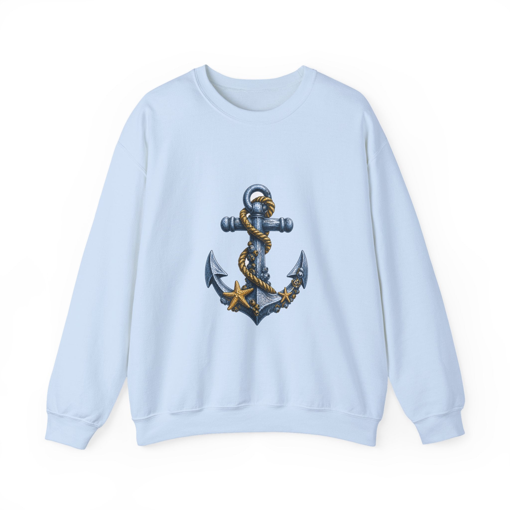 Matching Couple Sweatshirt - Anchor & Sail Matching Couple Crewneck Sweatshirt Hand-Drawn Art His Hers Best Friend Gift - Design A