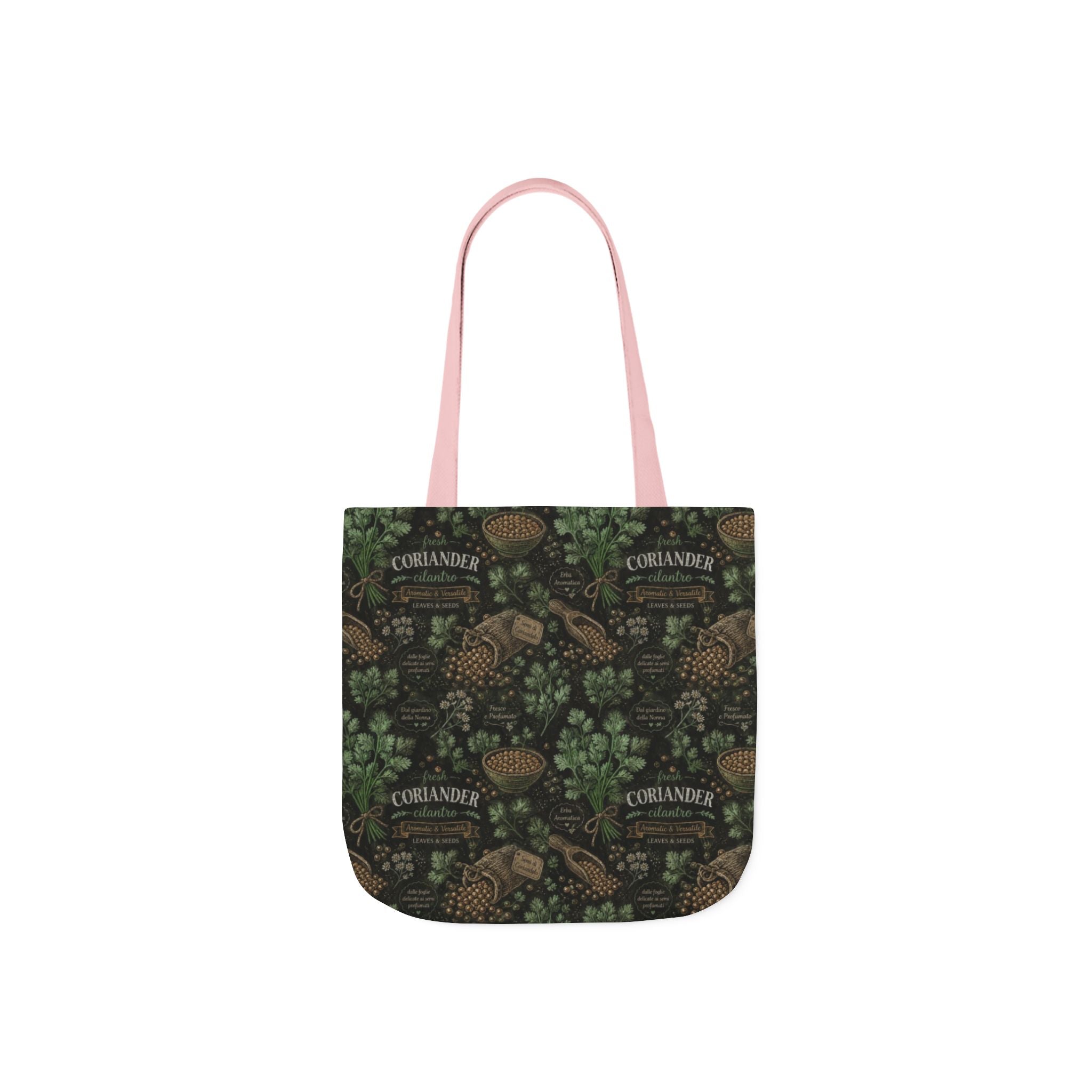 Coriander & Seeds Canvas Tote Bag Mediterranean Kitchen Chalk Art Design Italian Cottagecore Gift
