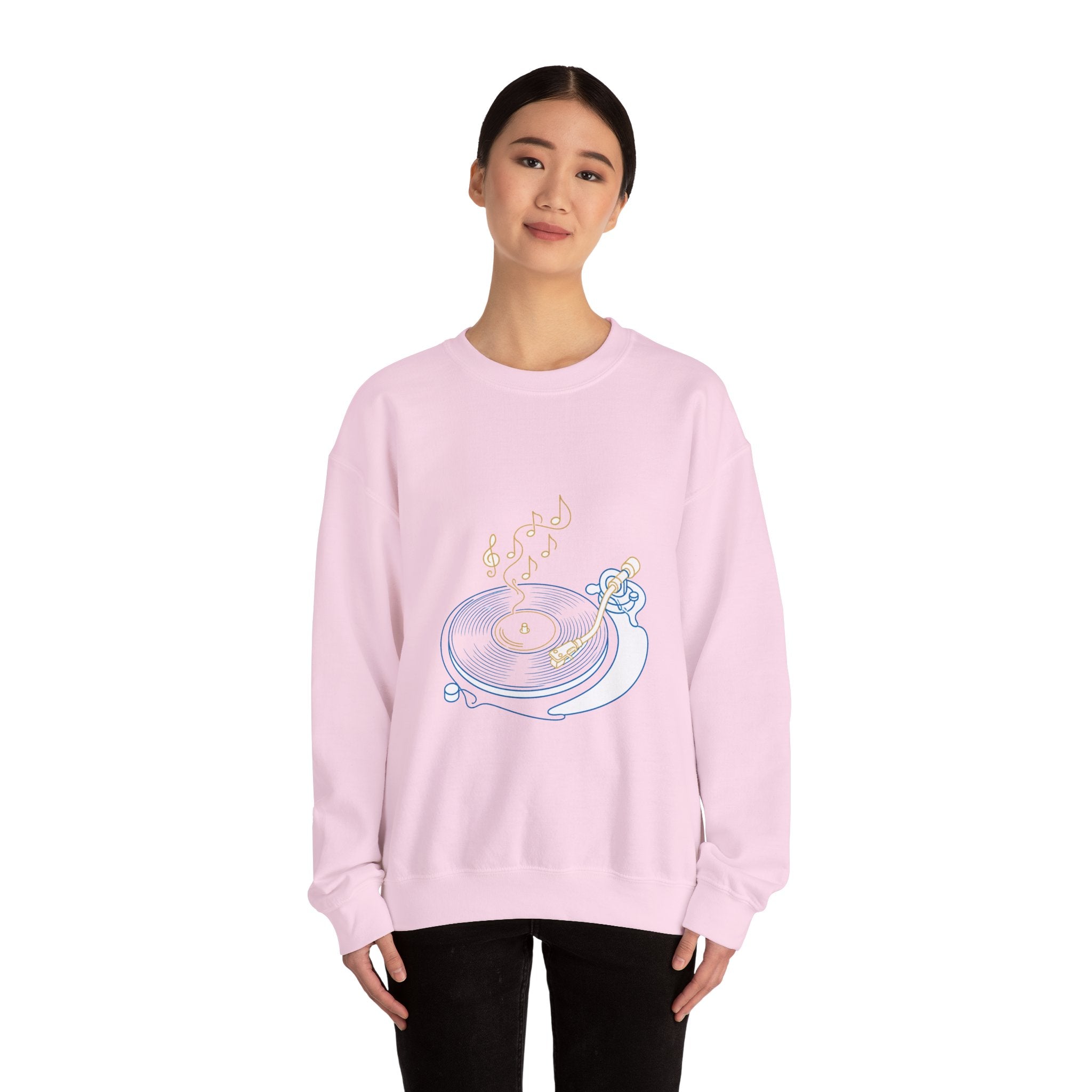 Matching Couple Sweatshirt - Vinyl & Cassette Matching Couple Comfort Colors Crew Minimalist Art His Hers Christmas Gift - Design A