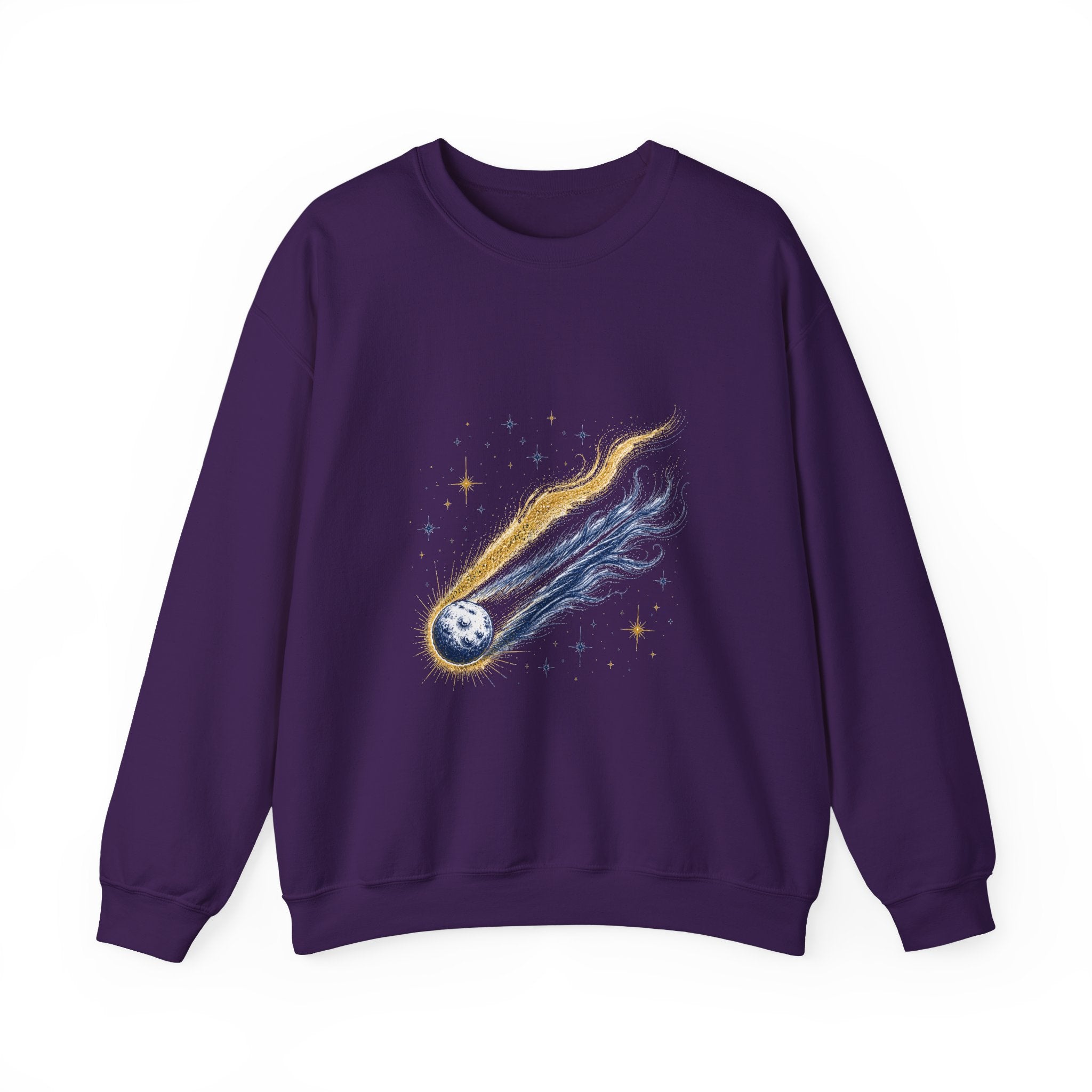 Matching Couple Sweatshirt - Comet & Asteroid Matching Couple Comfort Colors Crew Hand-Drawn Art His Hers Anniversary Gift - Design A