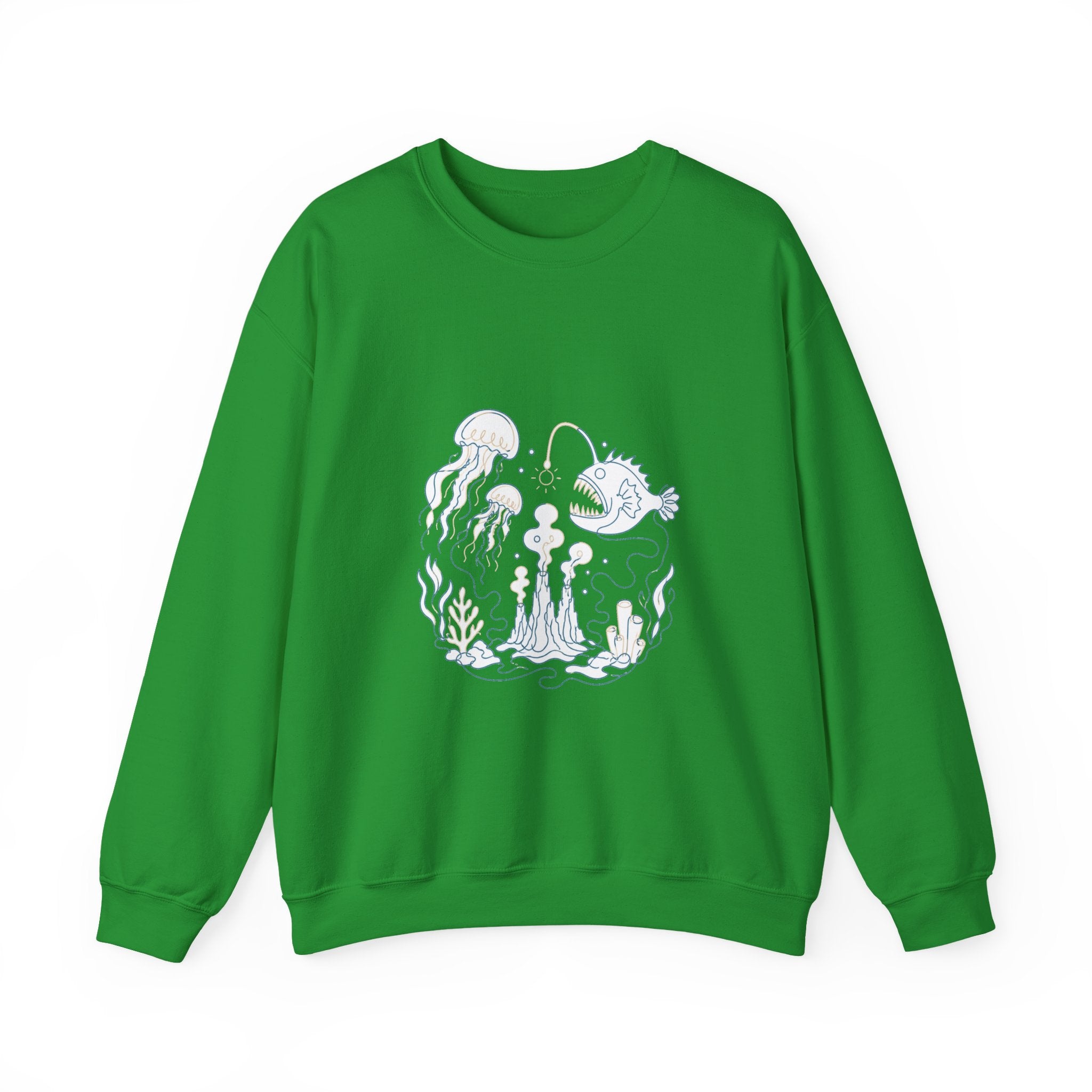 Matching Couple Sweatshirt - Coral Reef & Deep Sea Matching Couple Comfort Colors Crew Minimalist Art His Hers Christmas Gift - Design B