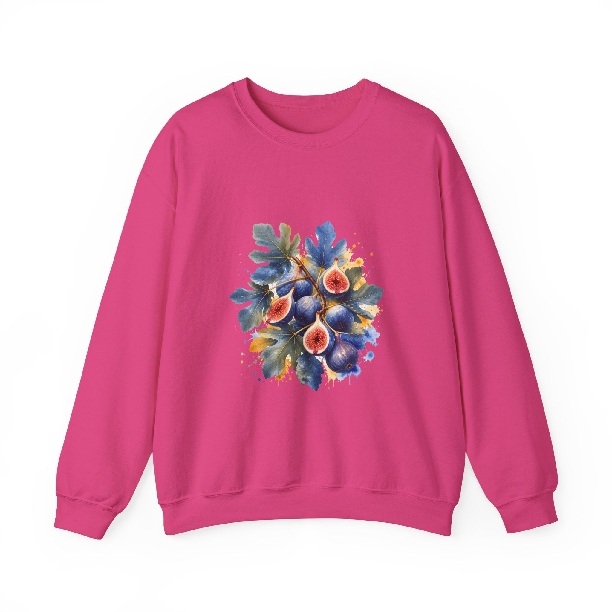 Matching Couple Sweatshirt - Olive Branch & Fig Matching Couple Premium Fleece Sweatshirt Watercolor Art His Hers Birthday Gift - Design B