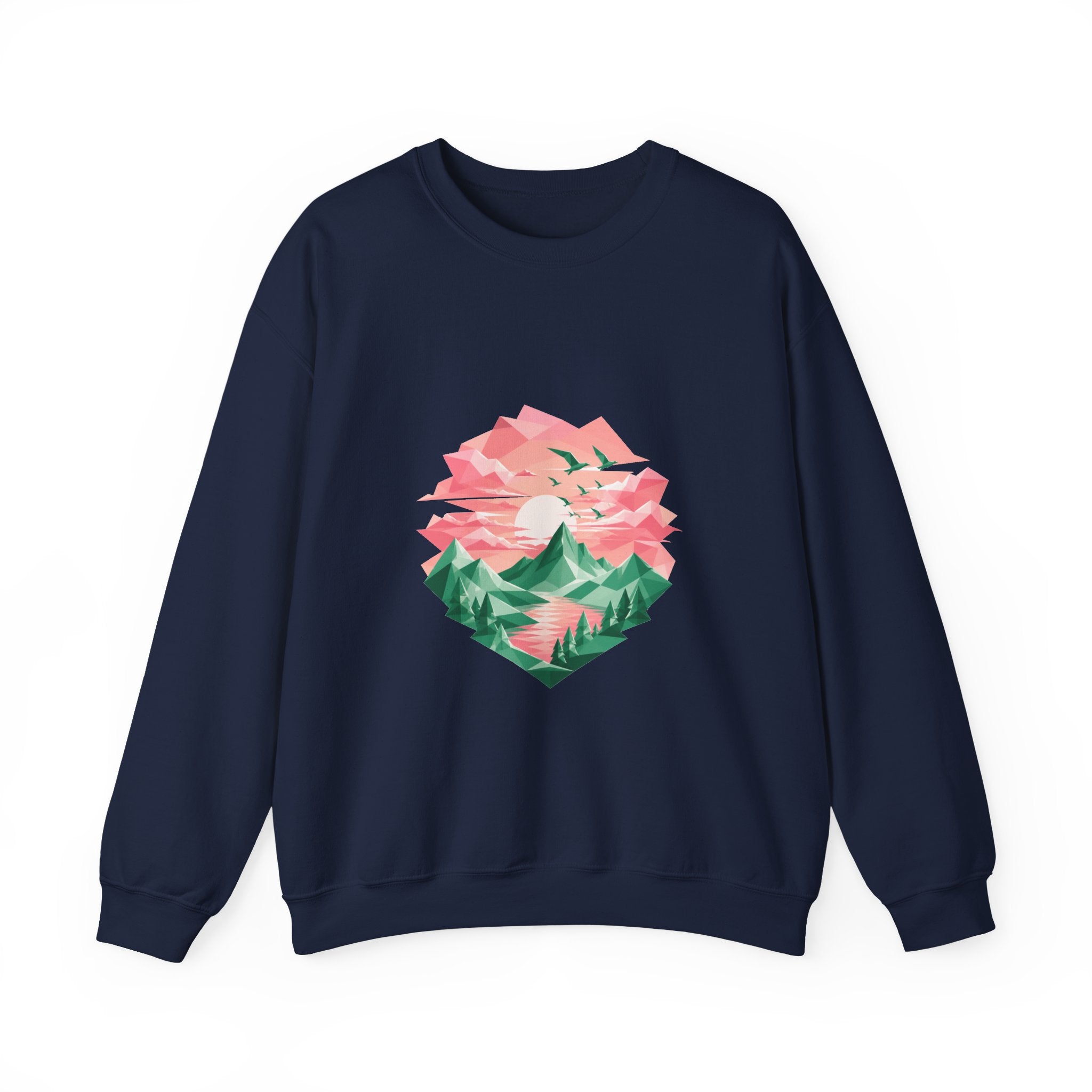 Matching Couple Sweatshirt - Sunrise & Sunset Matching Couple Crewneck Sweatshirt Geometric Art His Hers Couple Gift - Design B