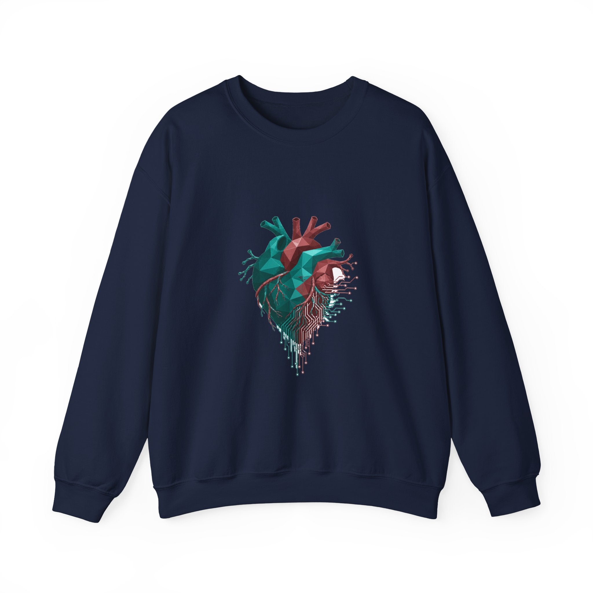 Matching Couple Sweatshirt - Robot & Heart Matching Couple Comfort Colors Crew Geometric Art His Hers Love Gift - Design B