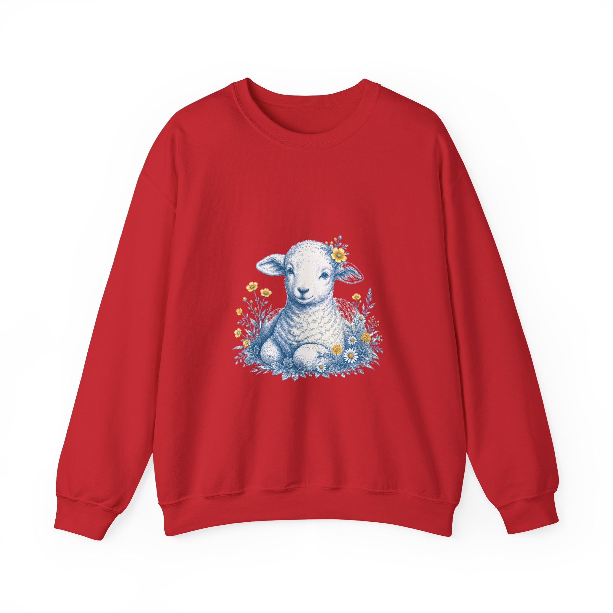 Matching Couple Sweatshirt - Lion & Lamb Matching Couple Comfort Colors Crew Vintage Art His Hers Honeymoon Gift - Design B