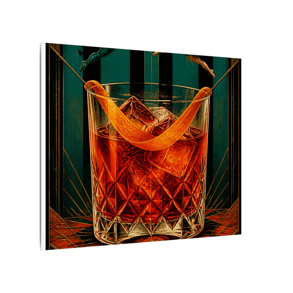 Negroni Trapeze Act Wall Art Canvas 24×36 Art Deco Bar Area Decor Maximalist Print