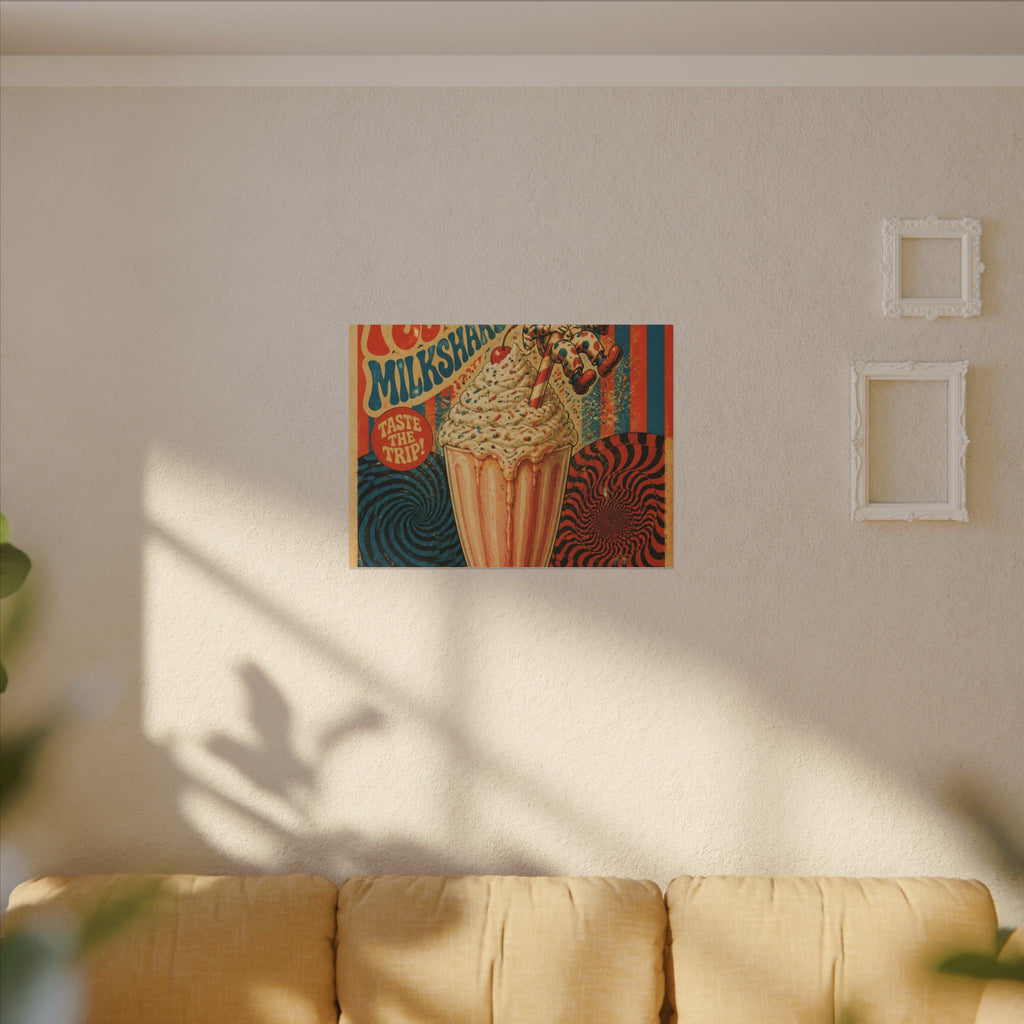 Milkshake Slide Clown Wall Art Canvas 24×36 Psychedelic Dining Room Decor Maximalist Print