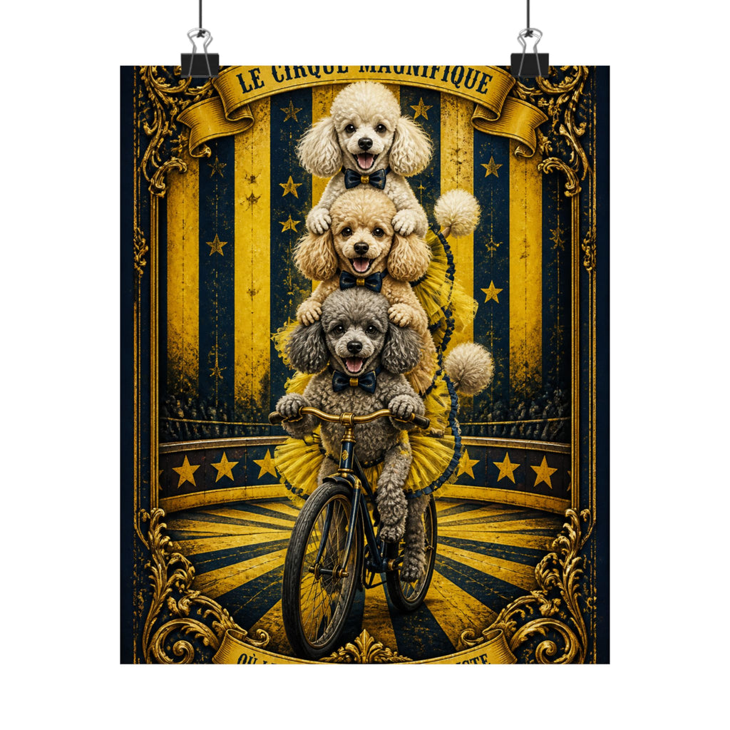 Poodle Stack Bicycle Wall Art Poster 18×24 Baroque Home Office Decor Maximalist Print