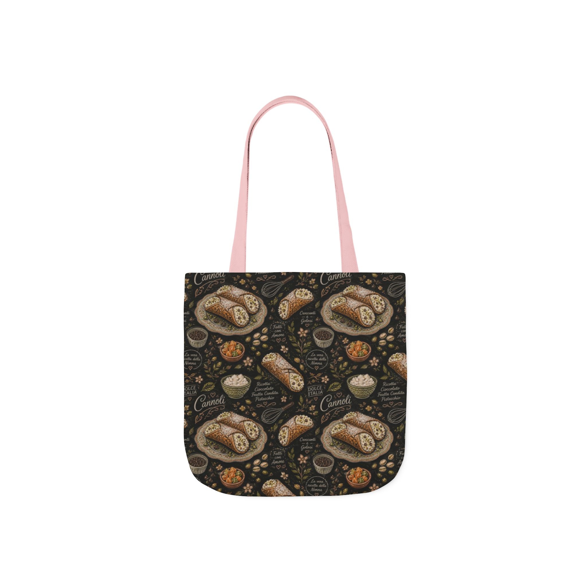 Sicilian Cannoli Canvas Tote Bag Mediterranean Kitchen Chalk Art Design Italian Cottagecore Gift