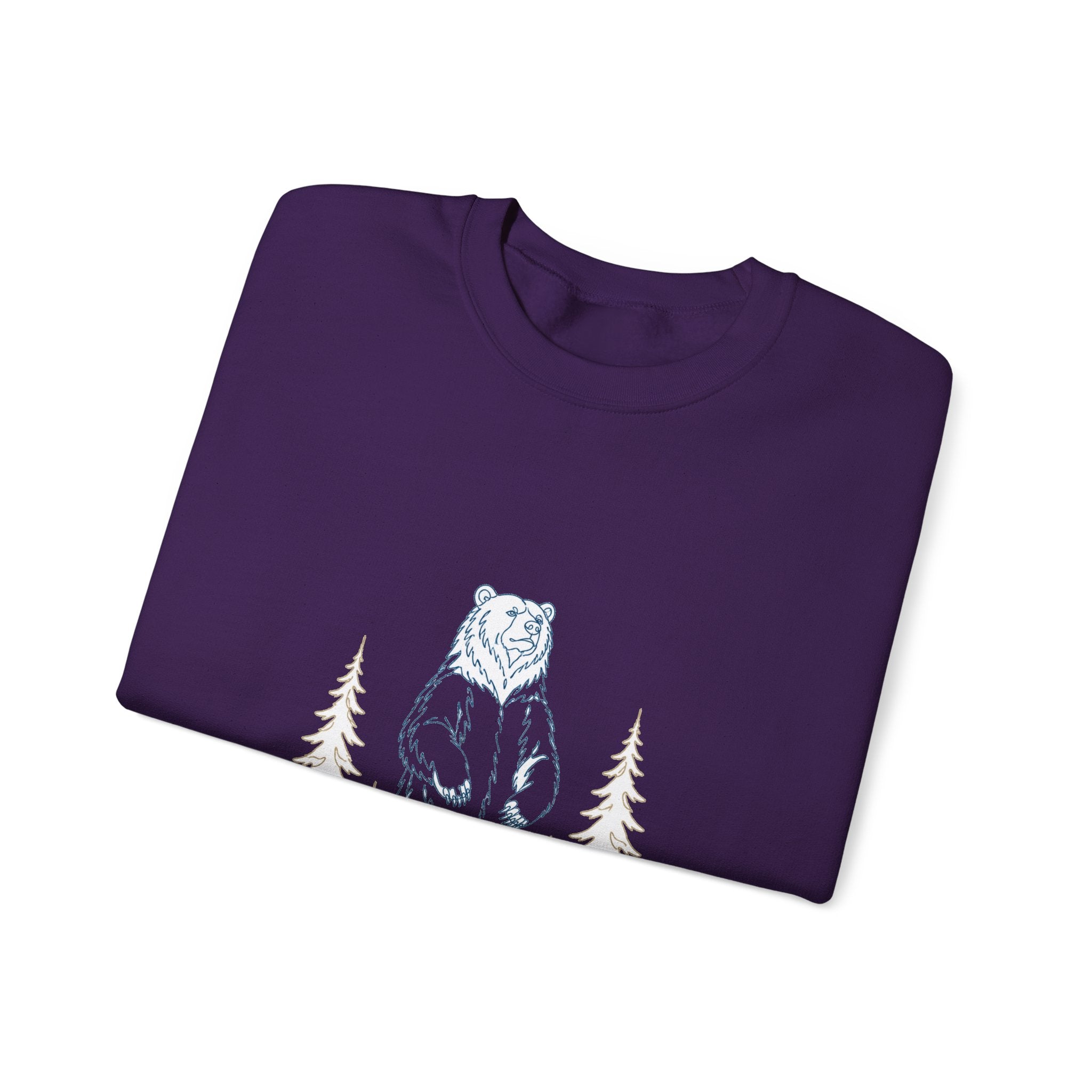 Matching Couple Sweatshirt - Bear & Deer Matching Couple Premium Fleece Sweatshirt Minimalist Art His Hers Christmas Gift - Design A