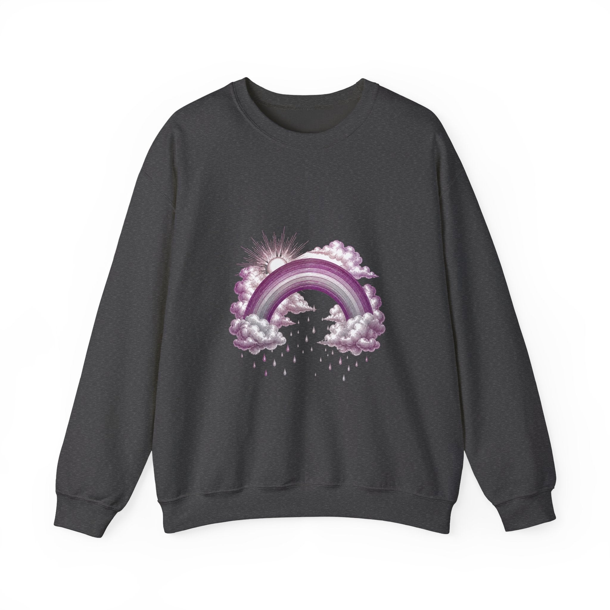 Matching Couple Sweatshirt - Storm & Rainbow Matching Couple Crewneck Sweatshirt Vintage Art His Hers Wedding Gift - Design B