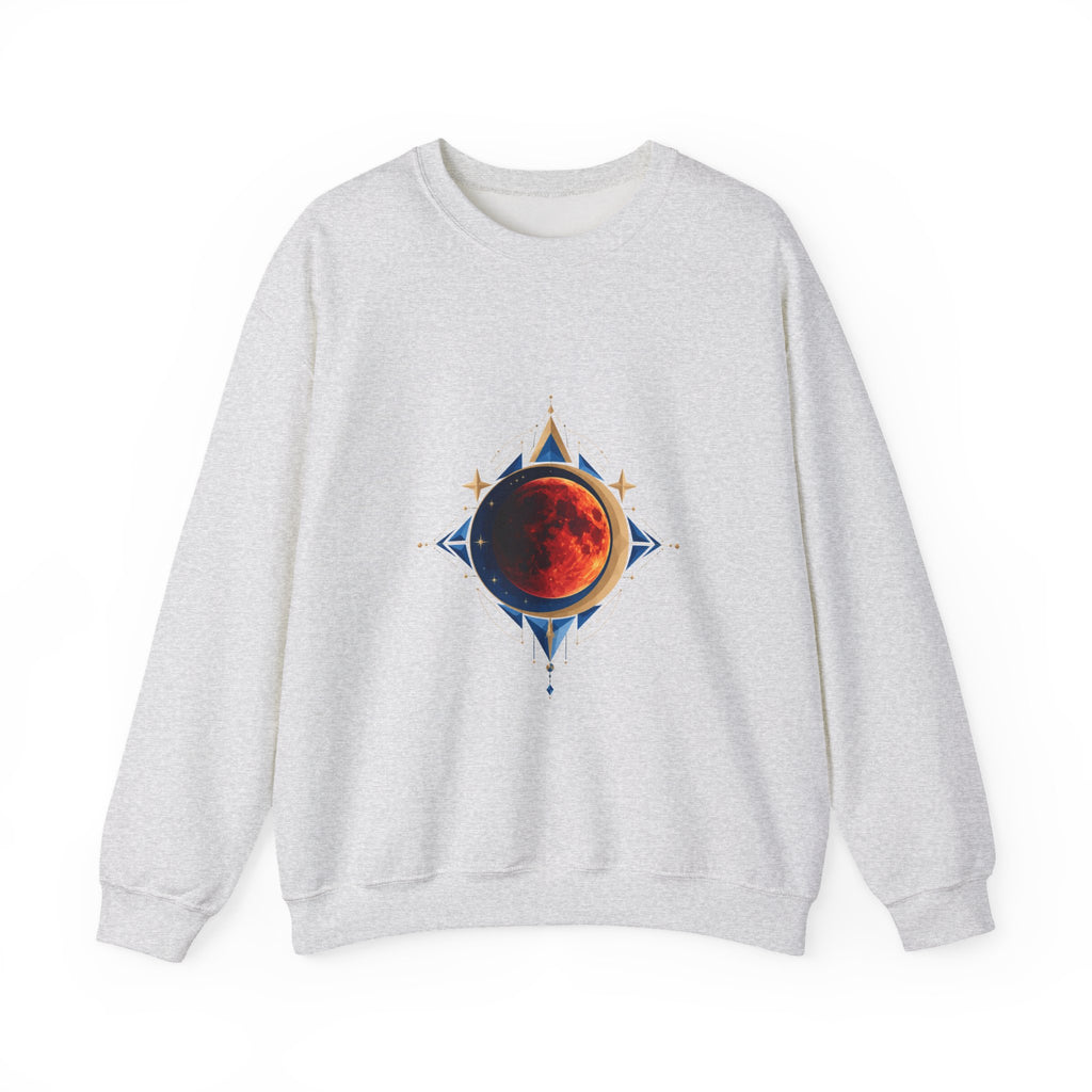 Matching Couple Sweatshirt - Solar & Lunar Eclipse Matching Couple Crewneck Sweatshirt Geometric Art His Hers Couple Gift - Design B