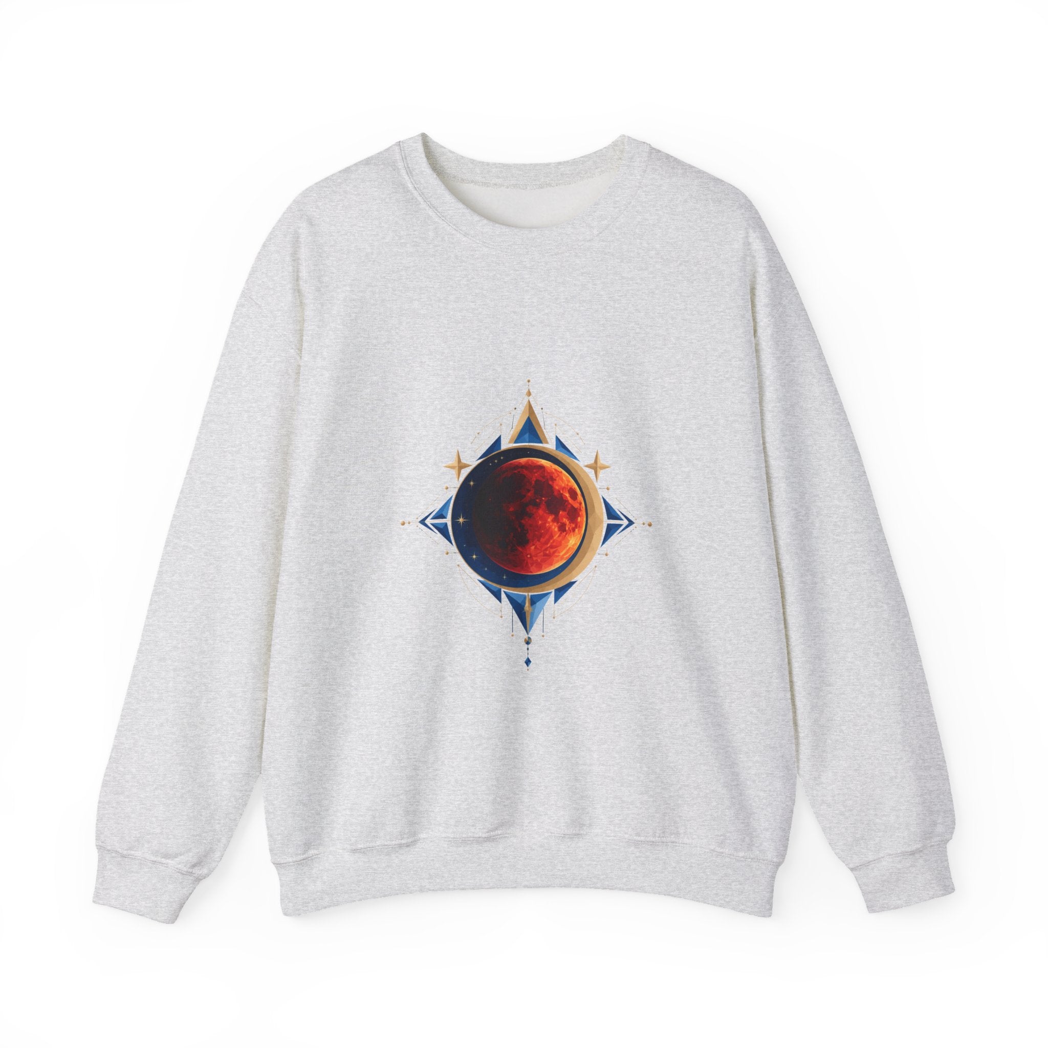 Matching Couple Sweatshirt - Solar & Lunar Eclipse Matching Couple Crewneck Sweatshirt Geometric Art His Hers Couple Gift - Design B