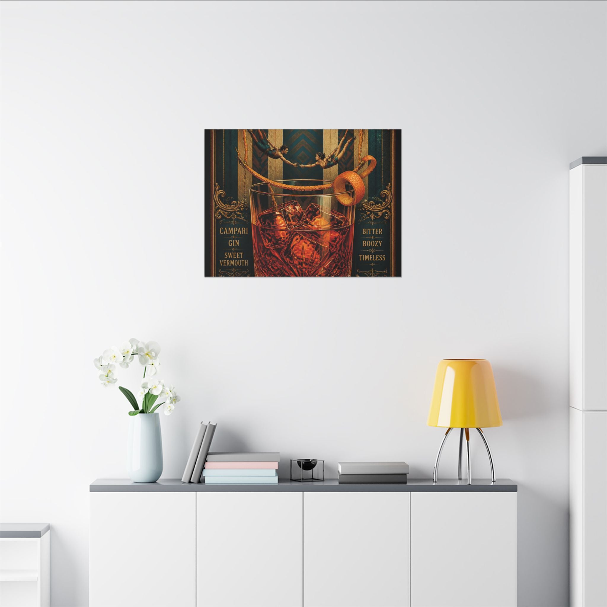 Negroni Trapeze Act Wall Art Canvas 16×20 Baroque Home Office Decor Maximalist Print