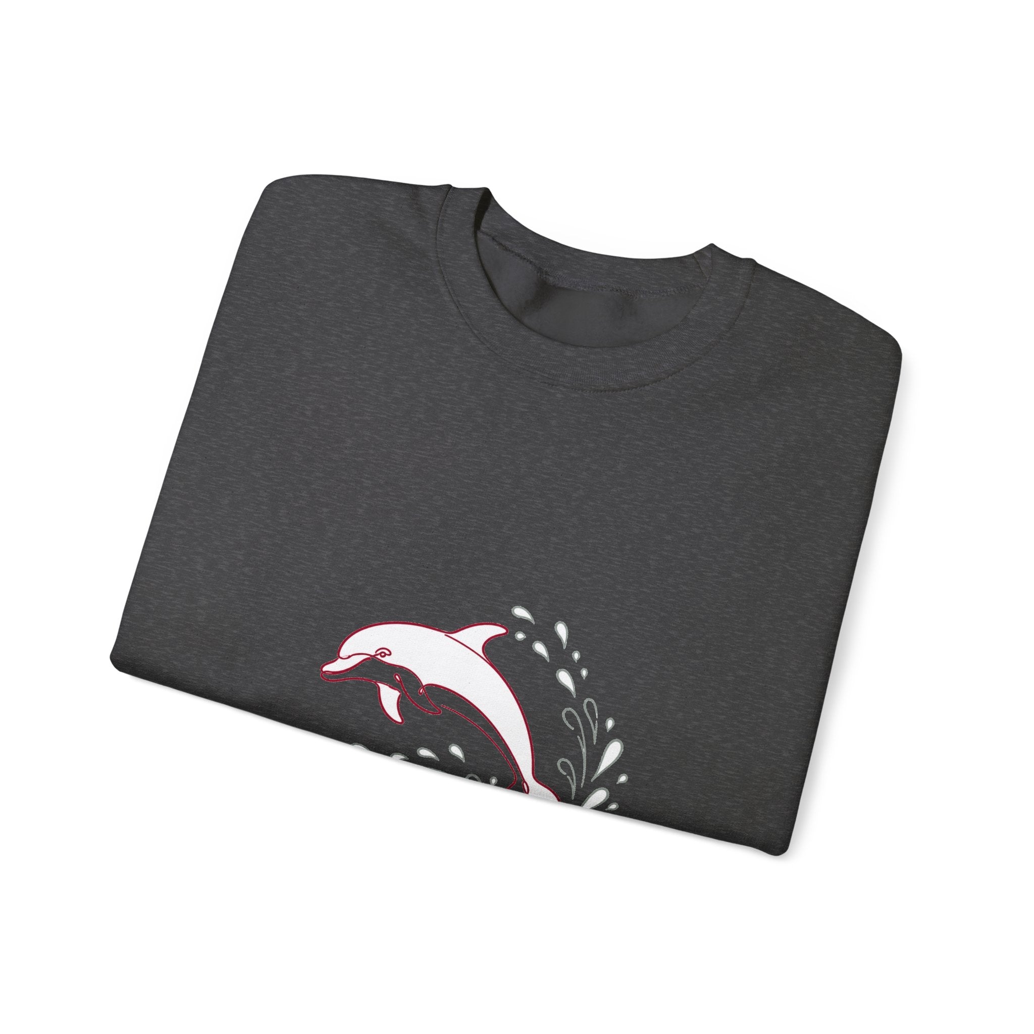 Matching Couple Sweatshirt - Shark & Dolphin Matching Couple Premium Fleece Sweatshirt Minimalist Art His Hers Christmas Gift - Design B