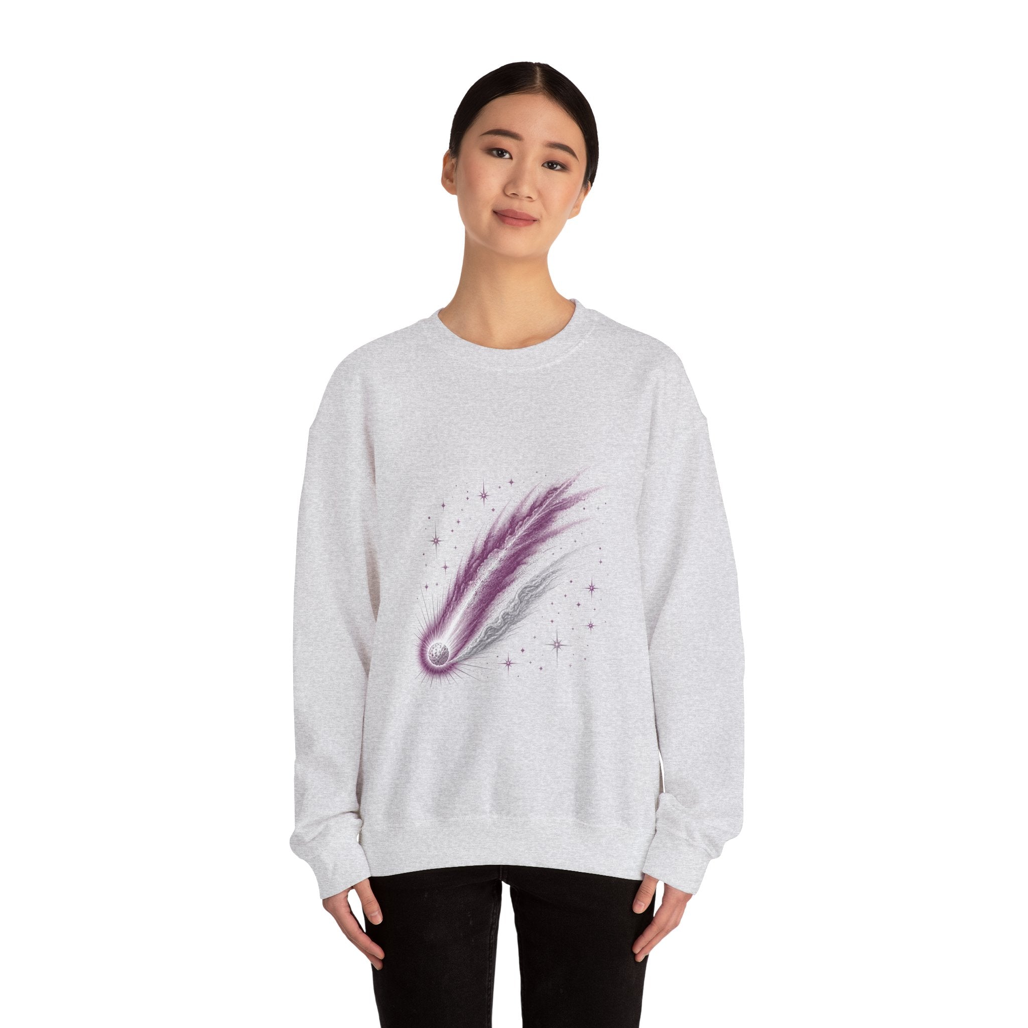 Matching Couple Sweatshirt - Comet & Asteroid Matching Couple Comfort Colors Crew Vintage Art His Hers Honeymoon Gift - Design A
