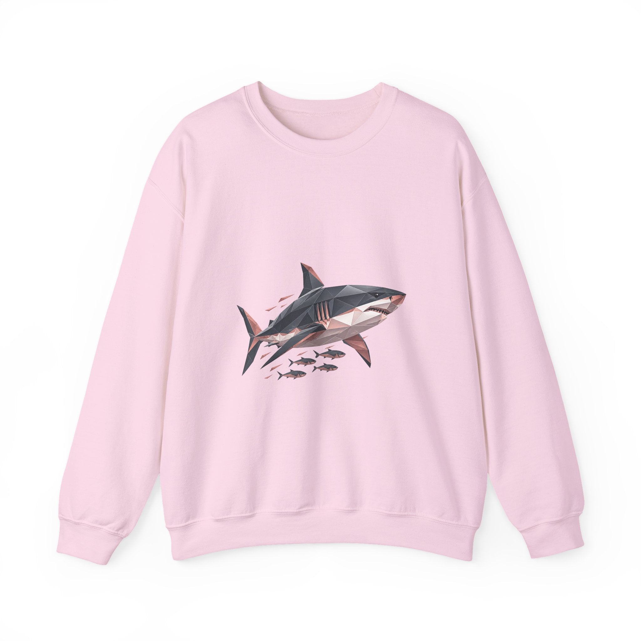 Matching Couple Sweatshirt - Shark & Dolphin Matching Couple Premium Fleece Sweatshirt Geometric Art His Hers Love Gift - Design A