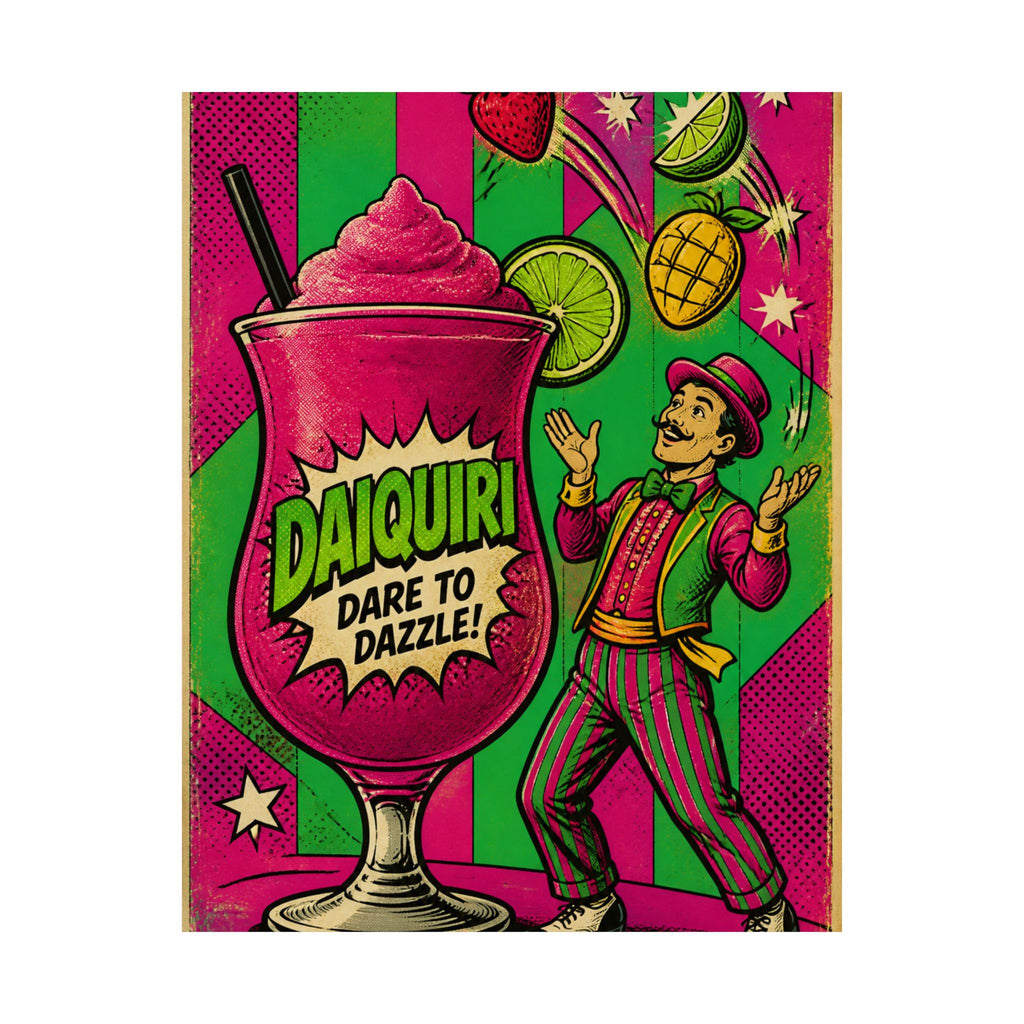 Daiquiri Fruit Juggler Wall Art Poster 24×36 Pop Art Restaurant Decor Maximalist Print