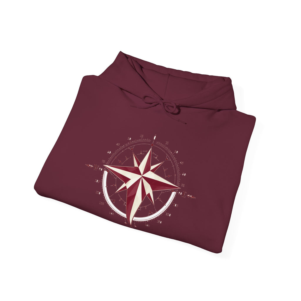 Matching Couple Sweatshirt - Compass North & South Matching Couple Hooded Sweatshirt Geometric Art His Hers Couple Gift - Design B
