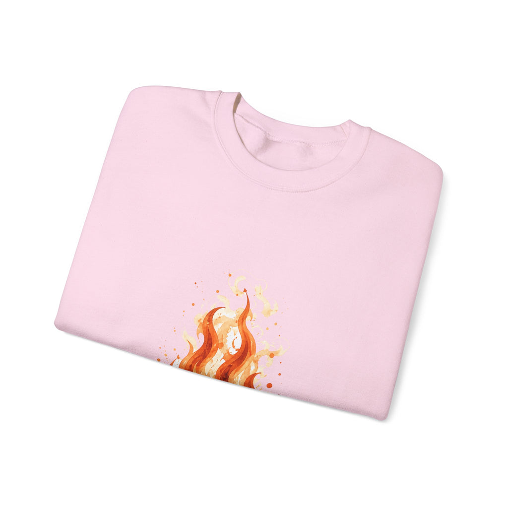 Matching Couple Sweatshirt - Wildfire & Waterfall Matching Couple Comfort Colors Crew Watercolor Art His Hers Birthday Gift - Design A
