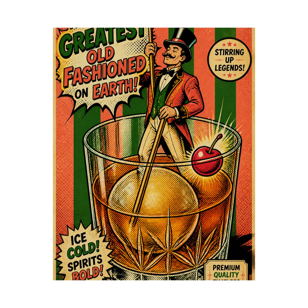 Old Fashioned Ringmaster Wall Art Poster 24×36 Pop Art Restaurant Decor Maximalist Print