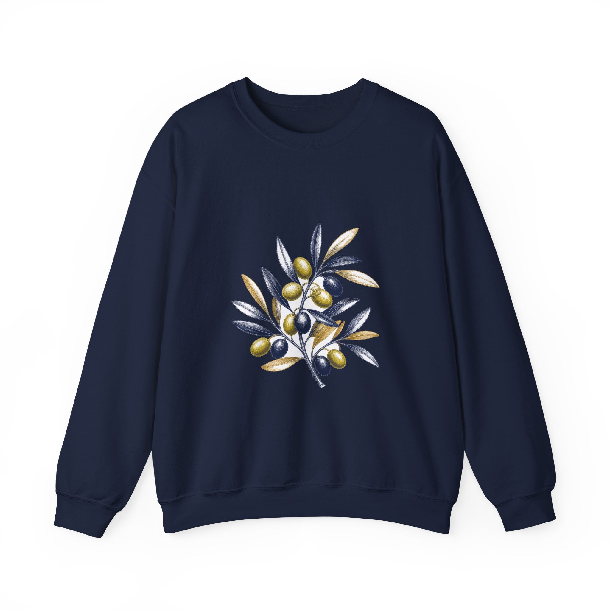 Matching Couple Sweatshirt - Olive Branch & Fig Matching Couple Crewneck Sweatshirt Hand-Drawn Art His Hers Best Friend Gift - Design A