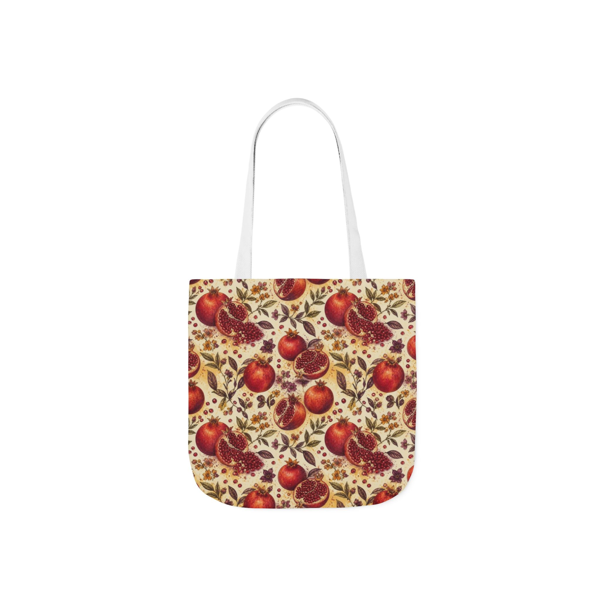 Split Pomegranates Canvas Tote Bag Mediterranean Kitchen Watercolor Design Italian Cottagecore Gift