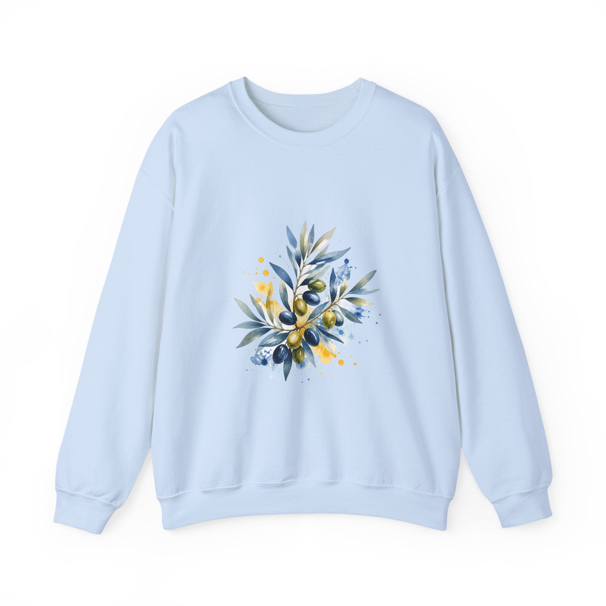 Matching Couple Sweatshirt - Olive Branch & Fig Matching Couple Premium Fleece Sweatshirt Watercolor Art His Hers Birthday Gift - Design A