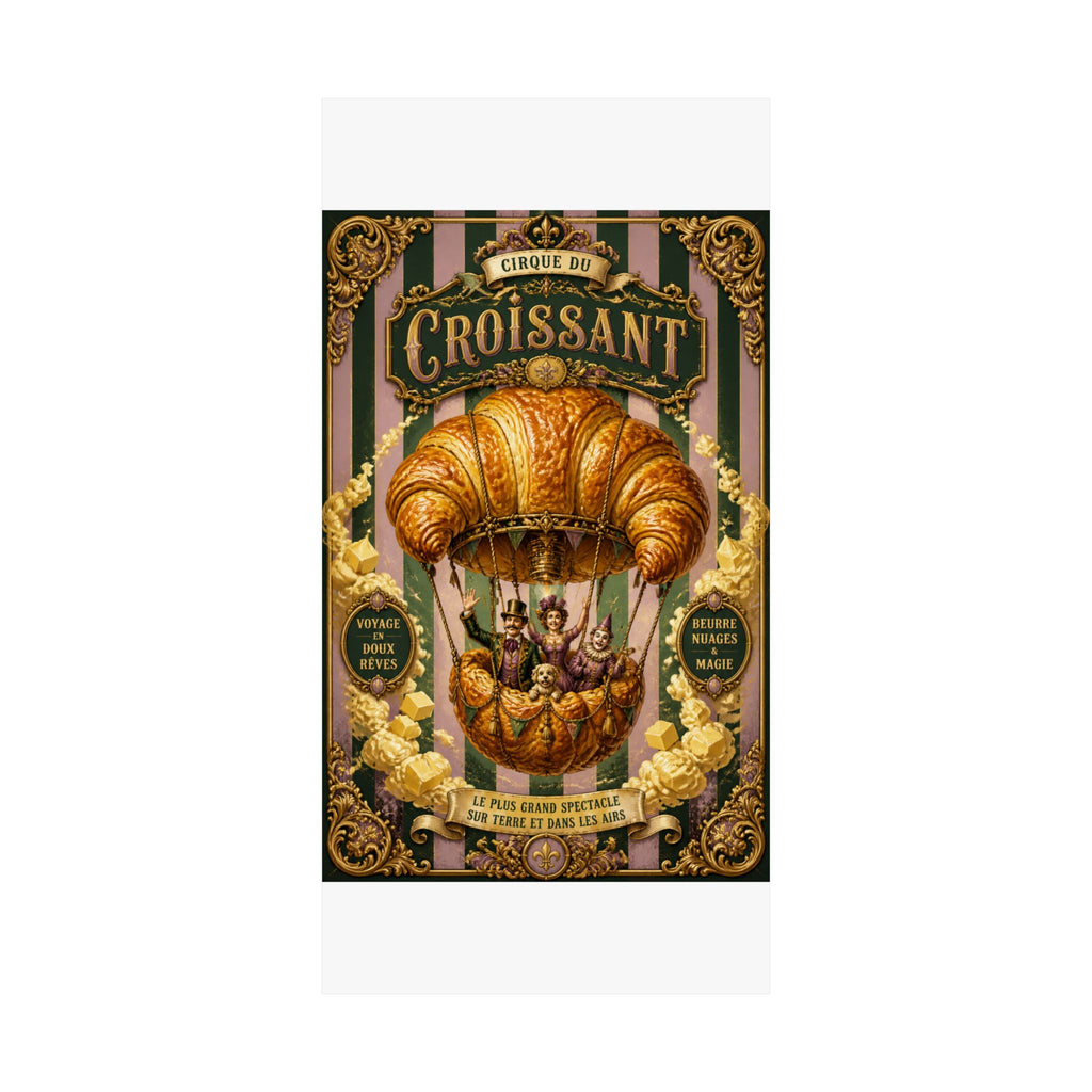 Croissant Hot Air Balloon Wall Art Poster 24×36 Baroque Studio Decor Maximalist Print