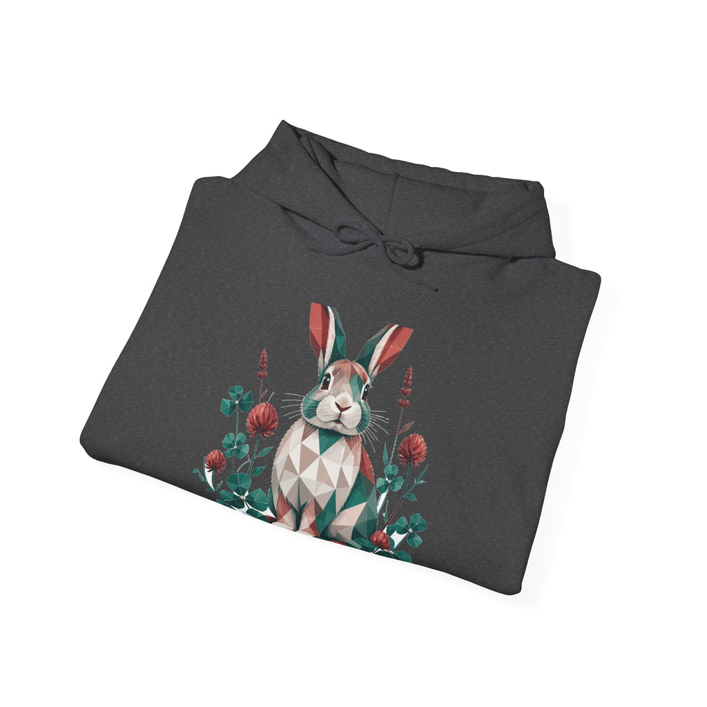 Matching Couple Sweatshirt - Fox & Rabbit Matching Couple Hooded Sweatshirt Geometric Art His Hers Couple Gift - Design B