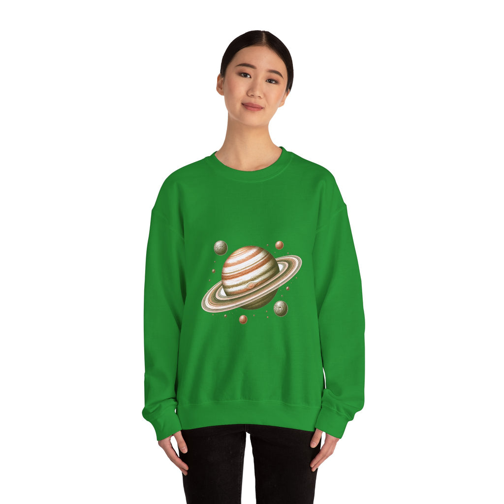 Matching Couple Sweatshirt - Saturn & Jupiter Matching Couple Comfort Colors Crew Hand-Drawn Art His Hers Anniversary Gift - Design A