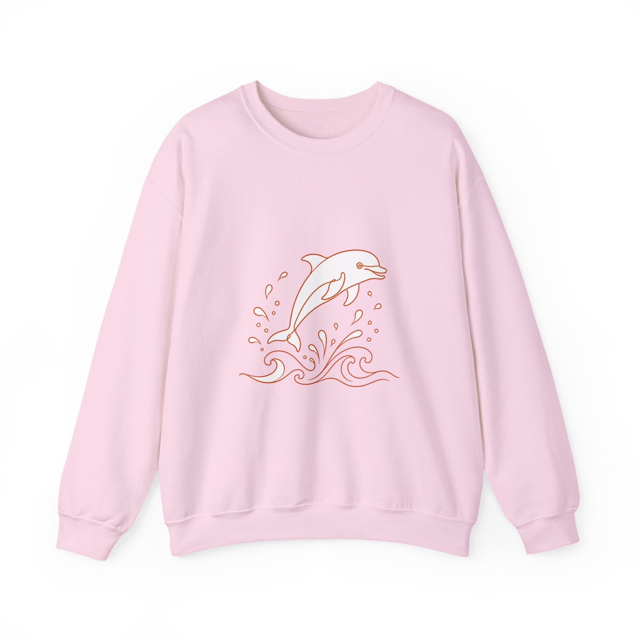 Matching Couple Sweatshirt - Shark & Dolphin Matching Couple Crewneck Sweatshirt Minimalist Art His Hers Valentine Gift - Design B