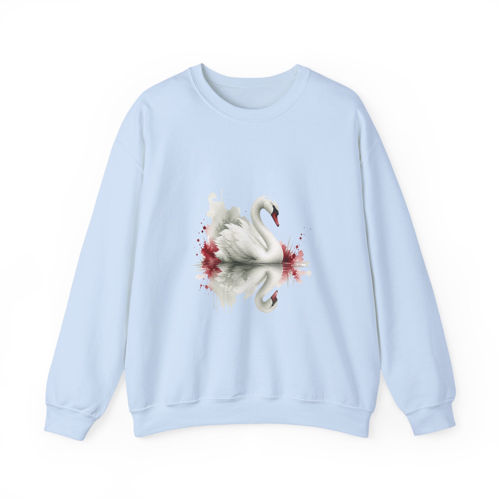 Matching Couple Sweatshirt - Raven & Swan Matching Couple Comfort Colors Crew Watercolor Art His Hers Birthday Gift - Design B