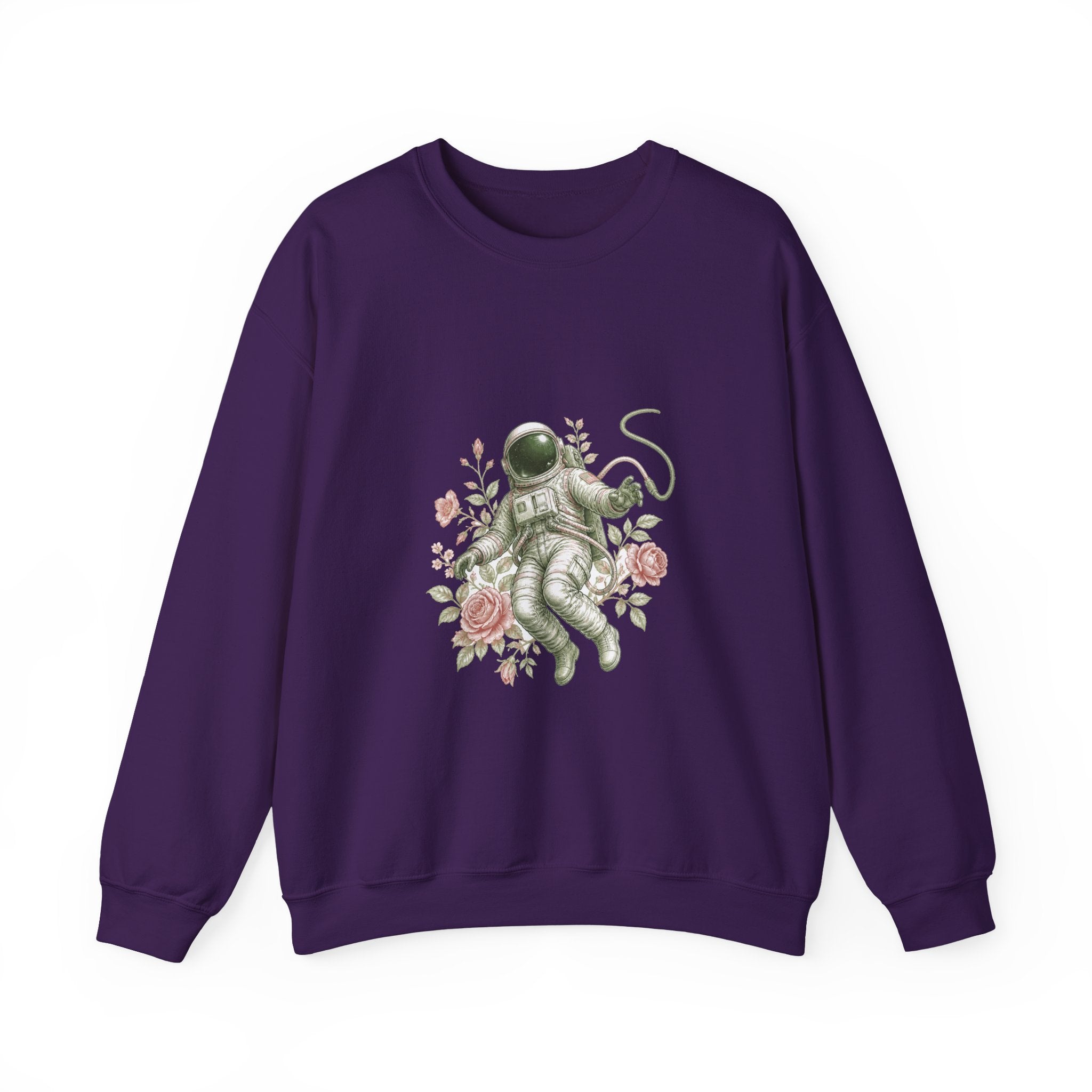 Matching Couple Sweatshirt - Astronaut & Planet Matching Couple Premium Fleece Sweatshirt Vintage Art His Hers Honeymoon Gift - Design A