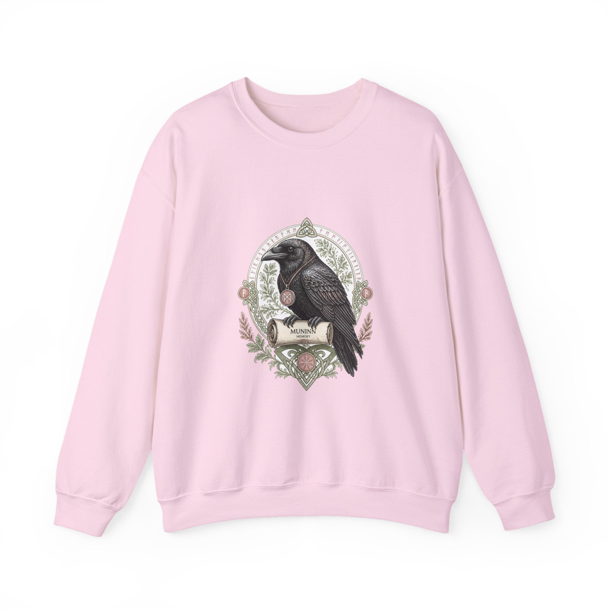 Matching Couple Sweatshirt - Huginn & Muninn Matching Couple Crewneck Sweatshirt Vintage Art His Hers Wedding Gift - Design B