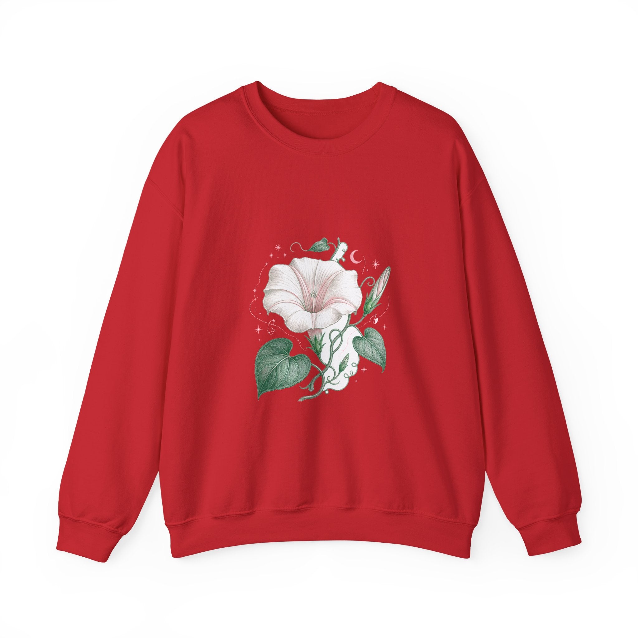 Matching Couple Sweatshirt - Sunflower & Moonflower Matching Couple Crewneck Sweatshirt Vintage Art His Hers Wedding Gift - Design B