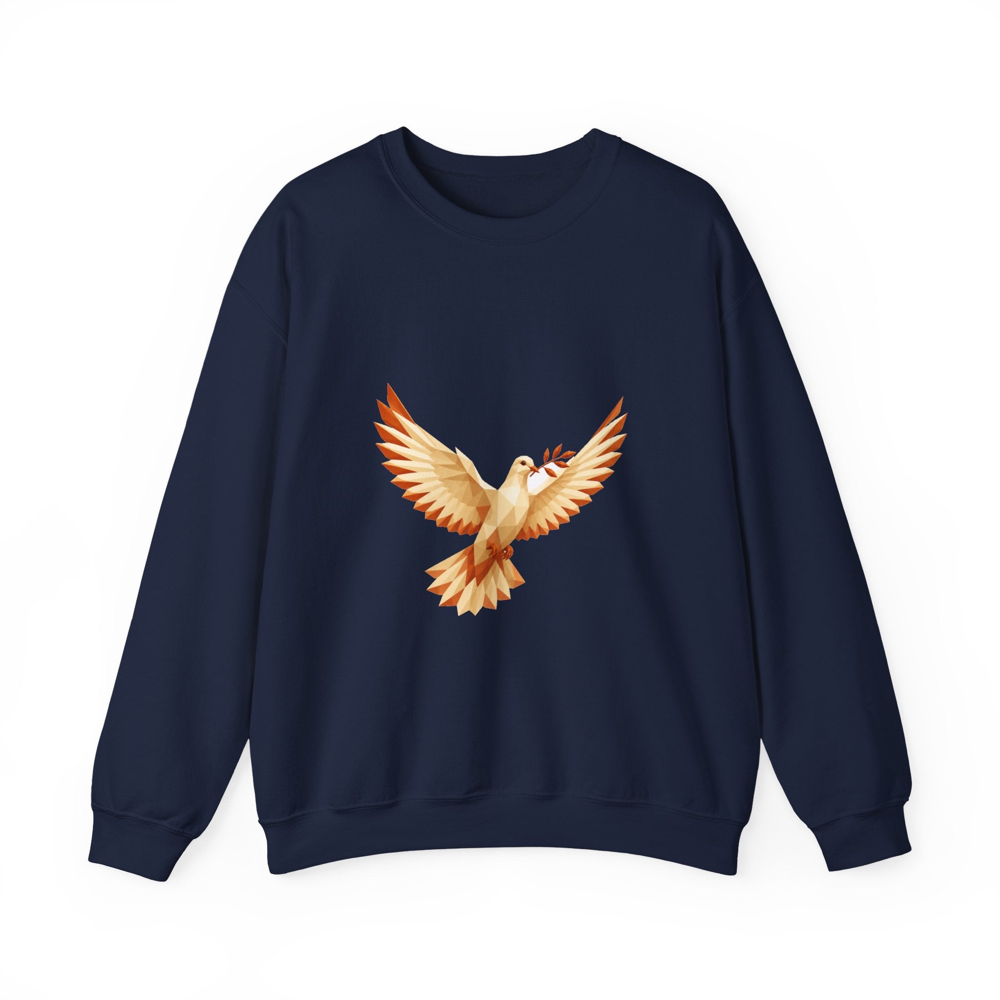 Matching Couple Sweatshirt - Wolf & Dove Matching Couple Crewneck Sweatshirt Geometric Art His Hers Couple Gift - Design B