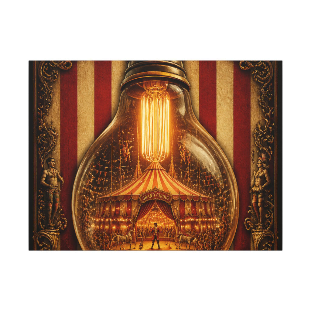 Light Bulb Circus Wall Art Canvas 24×36 Baroque Studio Decor Maximalist Print