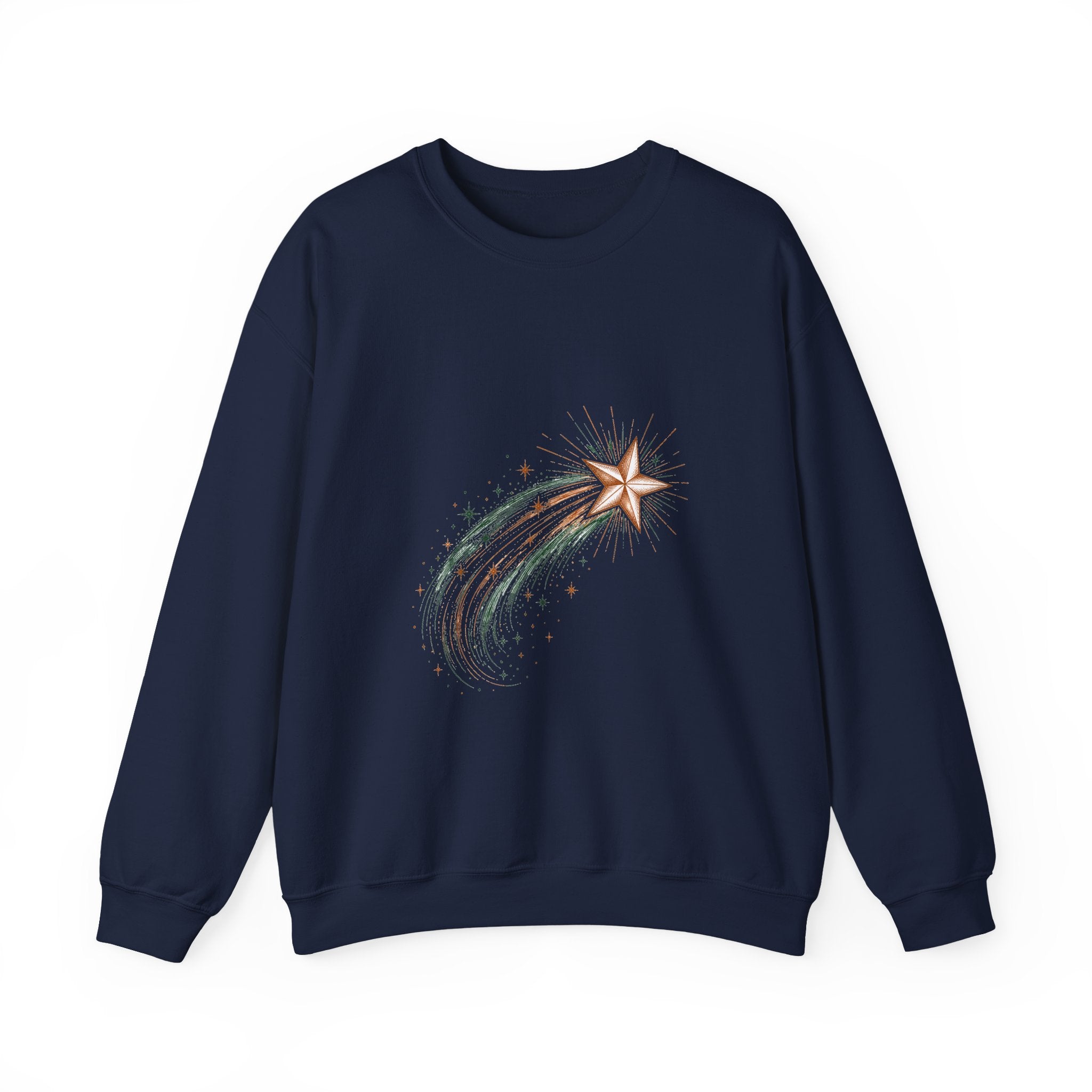 Matching Couple Sweatshirt - Shooting Star & North Star Matching Couple Comfort Colors Crew Hand-Drawn Art His Hers Anniversary Gift - Design A