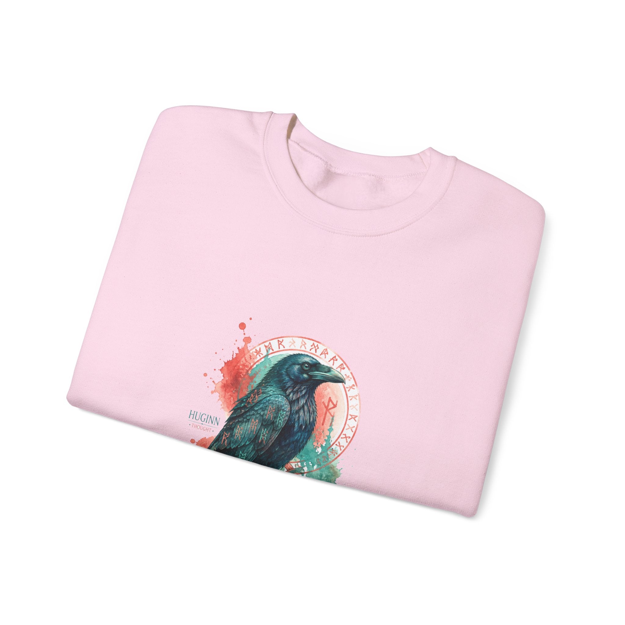 Matching Couple Sweatshirt - Huginn & Muninn Matching Couple Crewneck Sweatshirt Watercolor Art His Hers Engagement Gift - Design A