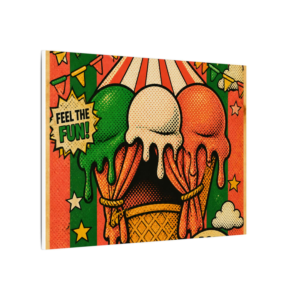 Ice Cream Cone Circus Tent Wall Art Canvas 24×36 Pop Art Restaurant Decor Maximalist Print