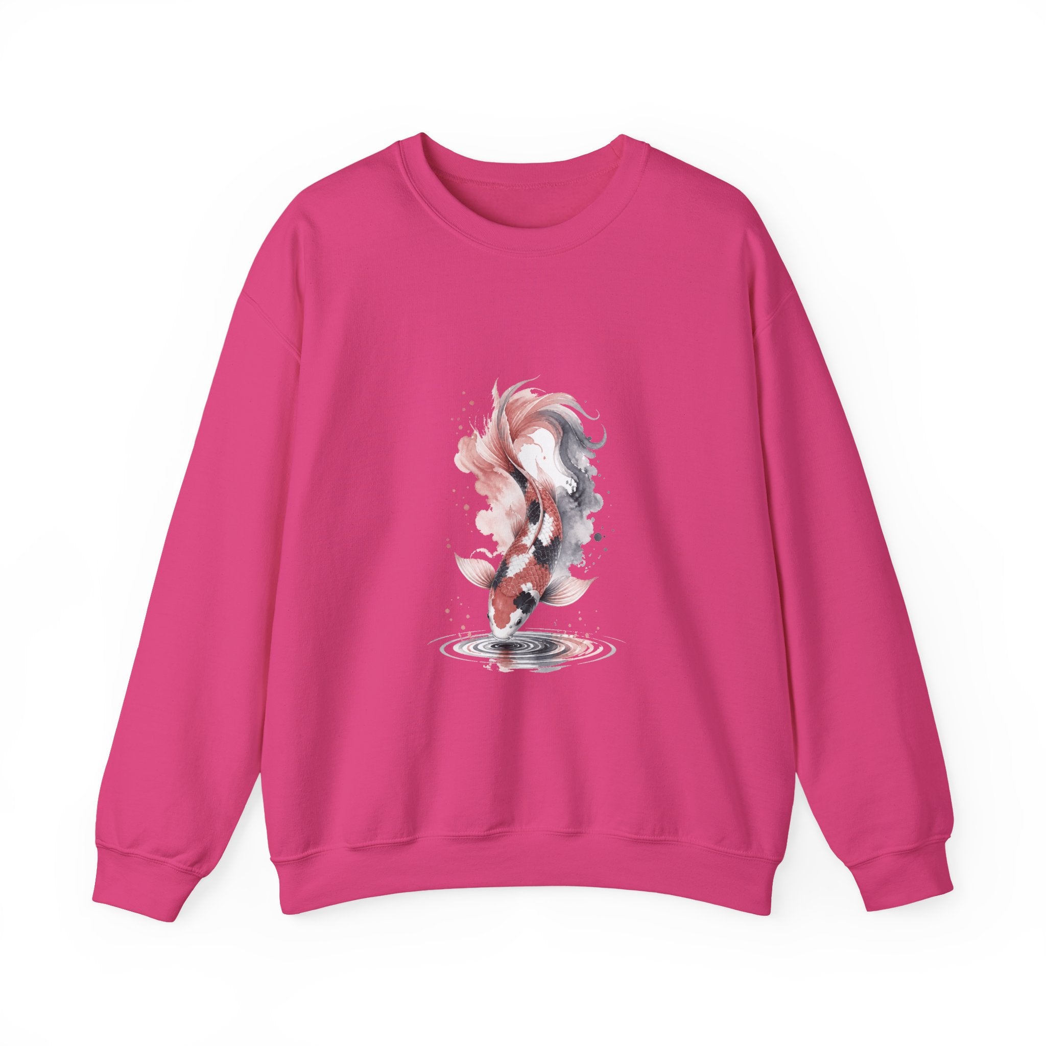 Matching Couple Sweatshirt - Koi Fish Yin Yang Matching Couple Crewneck Sweatshirt Watercolor Art His Hers Engagement Gift - Design B