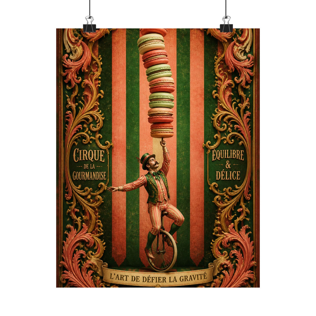 Macaron Balancing Tower Wall Art Poster 18×24 Baroque Home Office Decor Maximalist Print