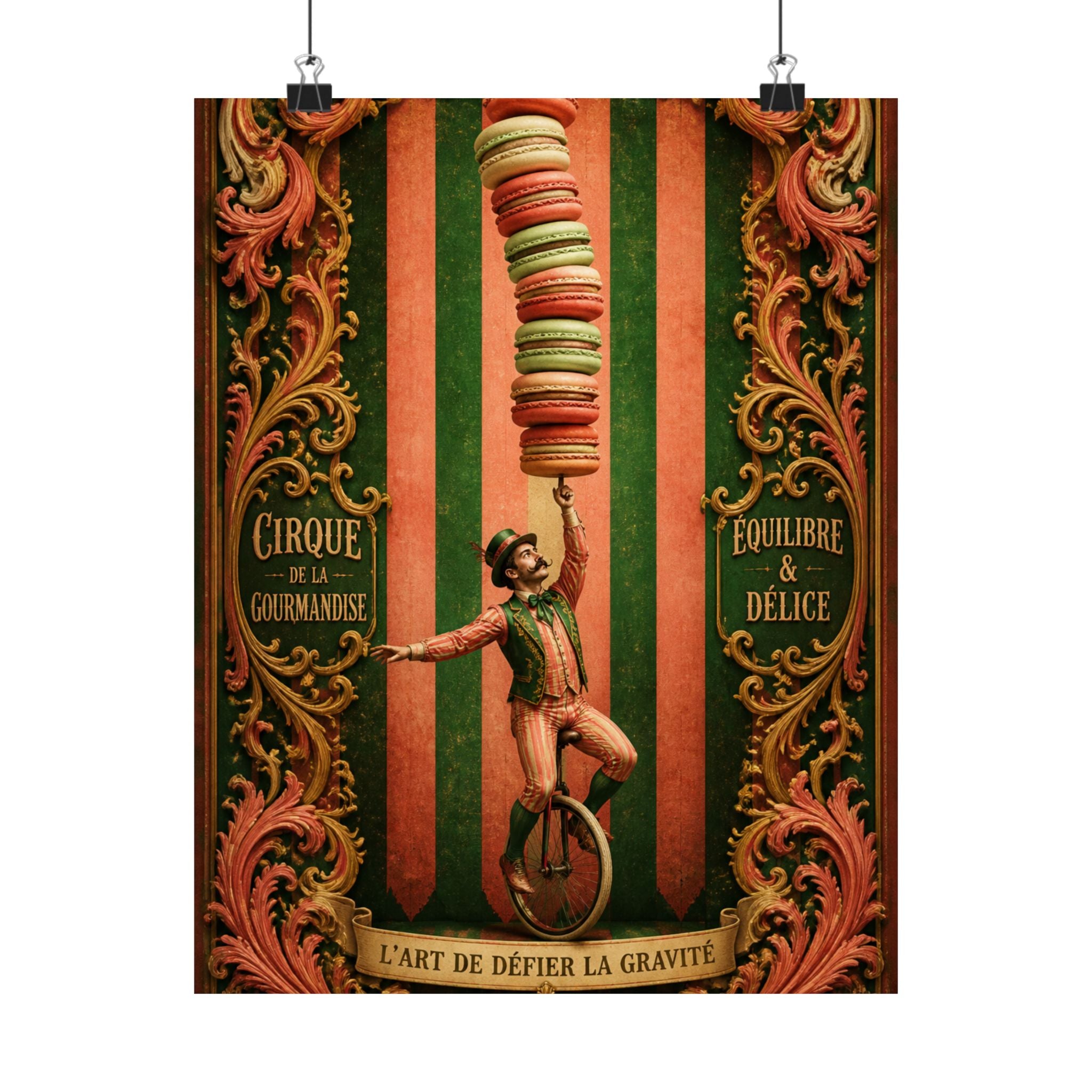 Macaron Balancing Tower Wall Art Poster 18×24 Baroque Home Office Decor Maximalist Print