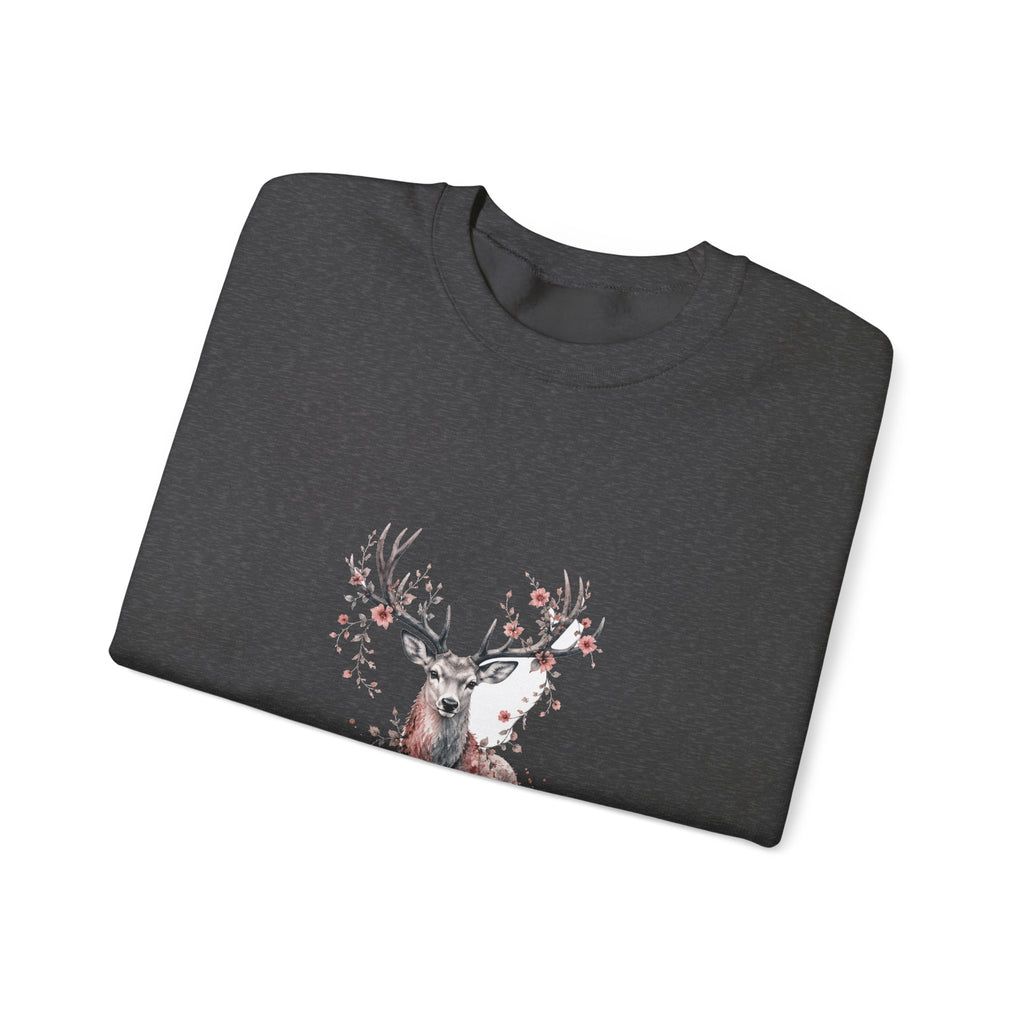 Matching Couple Sweatshirt - Bear & Deer Matching Couple Premium Fleece Sweatshirt Watercolor Art His Hers Birthday Gift - Design B