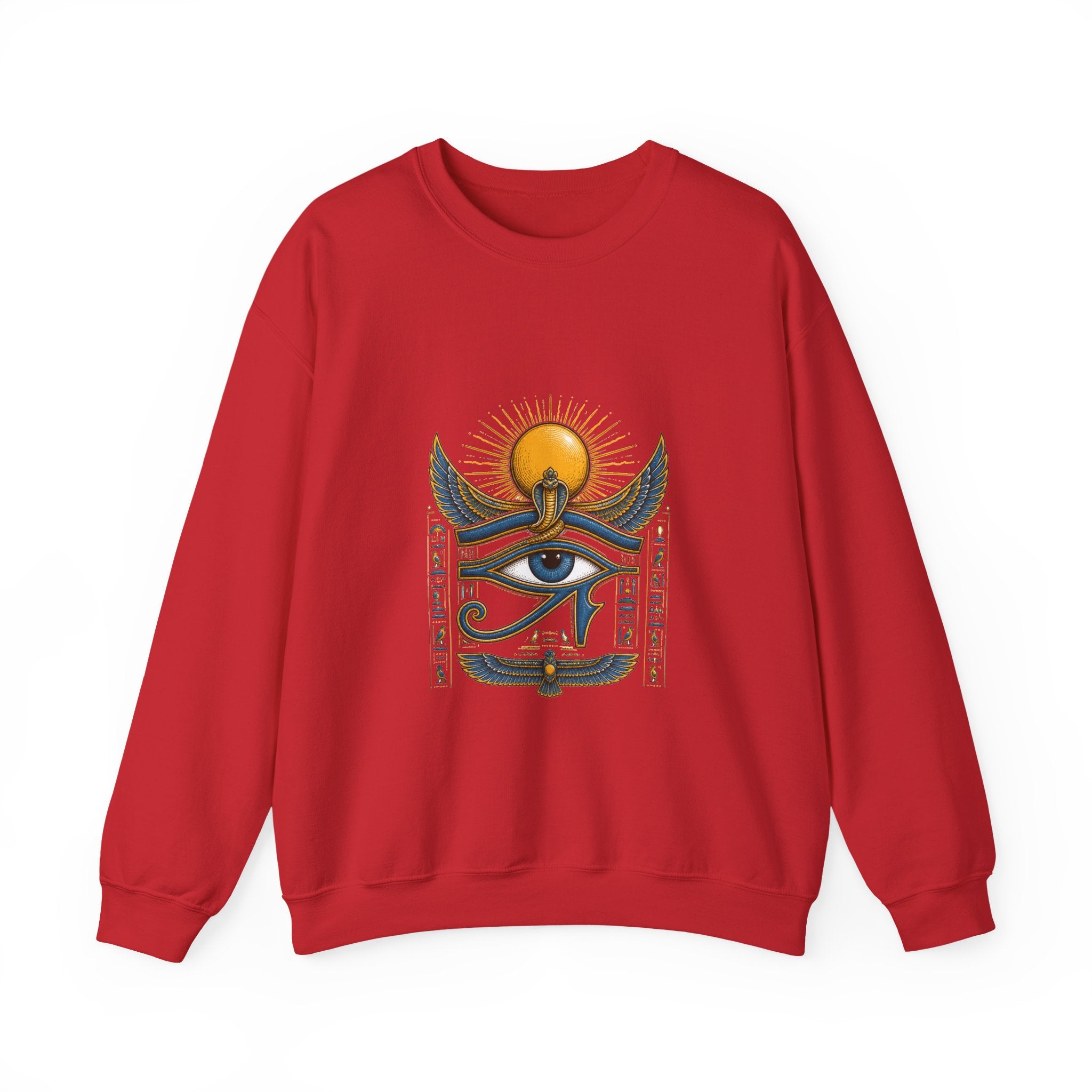 Matching Couple Sweatshirt - Eye of Ra & Horus Matching Couple Premium Fleece Sweatshirt Hand-Drawn Art His Hers Anniversary Gift - Design A