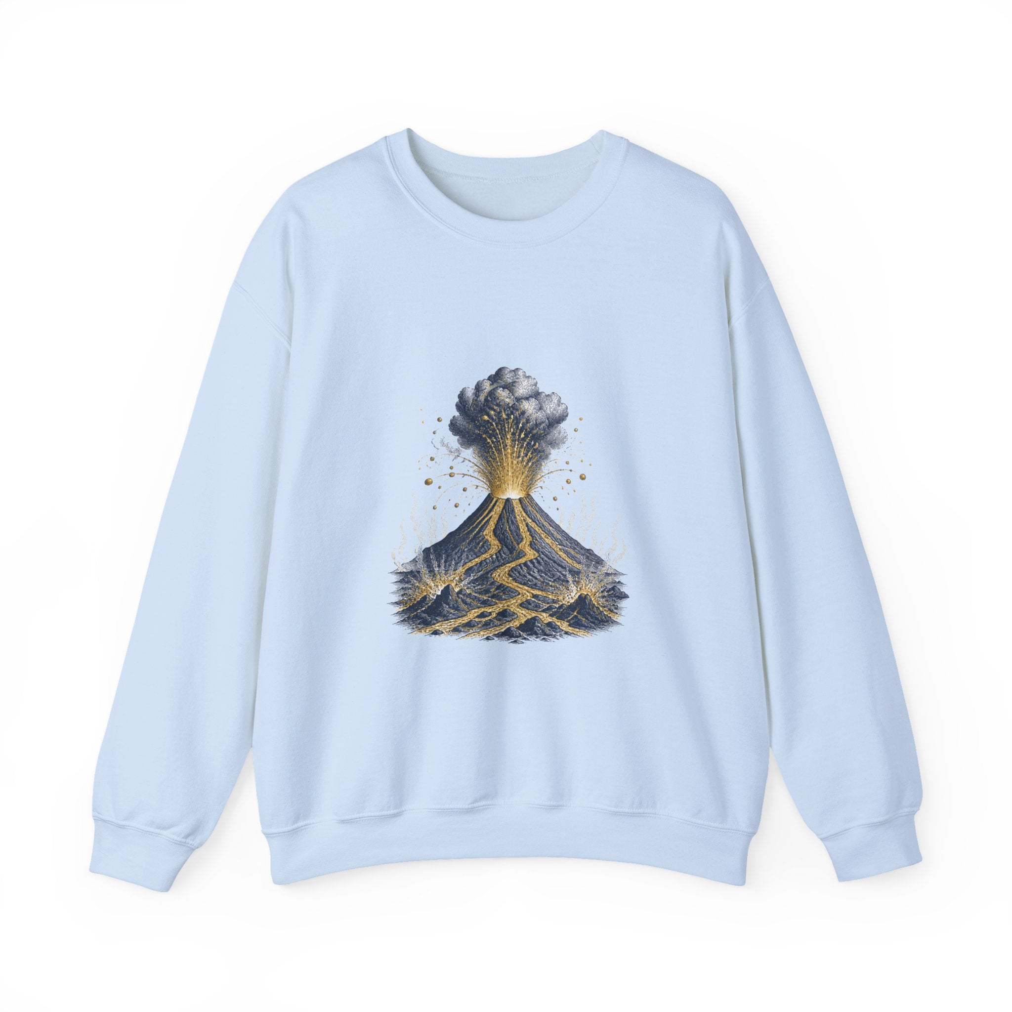 Matching Couple Sweatshirt - Volcano & Glacier Matching Couple Comfort Colors Crew Vintage Art His Hers Honeymoon Gift - Design A