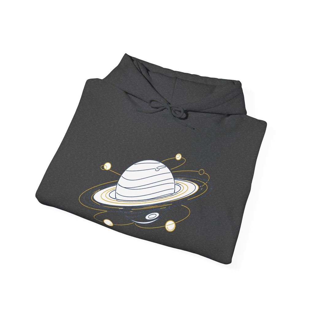 Matching Couple Sweatshirt - Saturn & Jupiter Matching Couple Hooded Sweatshirt Minimalist Art His Hers Valentine Gift - Design A